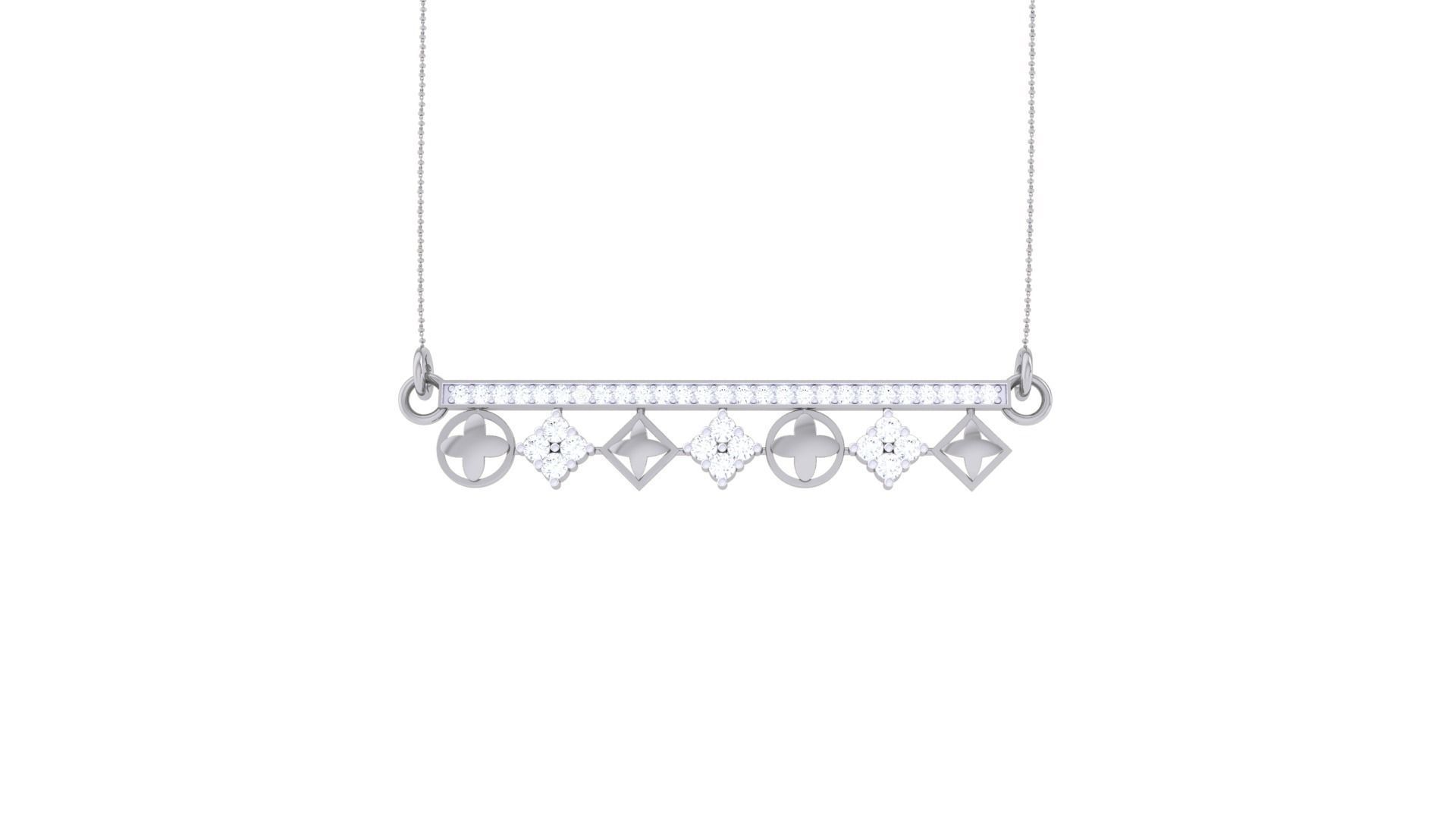 Delicate Screw Head Necklace 3dm stl obj gltf glb 3mf renders  3D print model_8