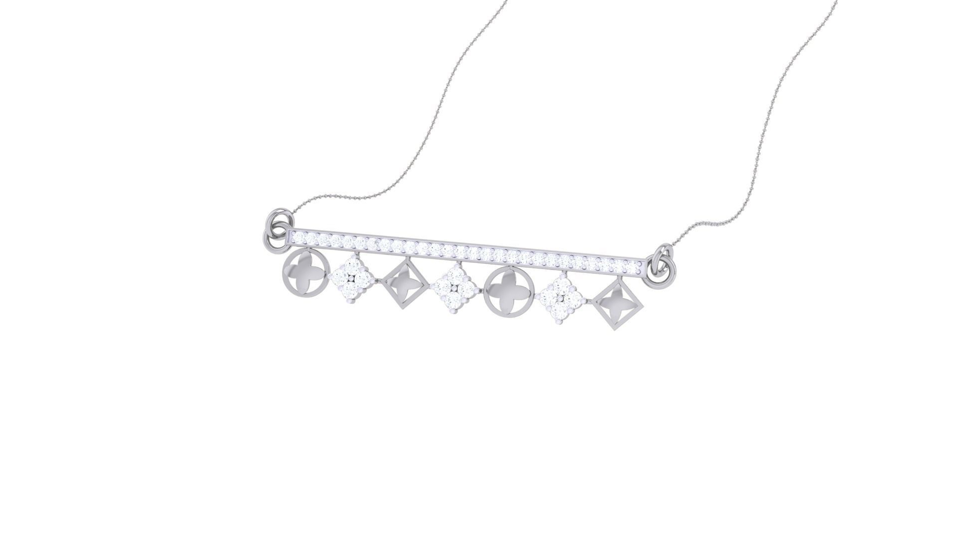 Delicate Screw Head Necklace 3dm stl obj gltf glb 3mf renders  3D print model_3