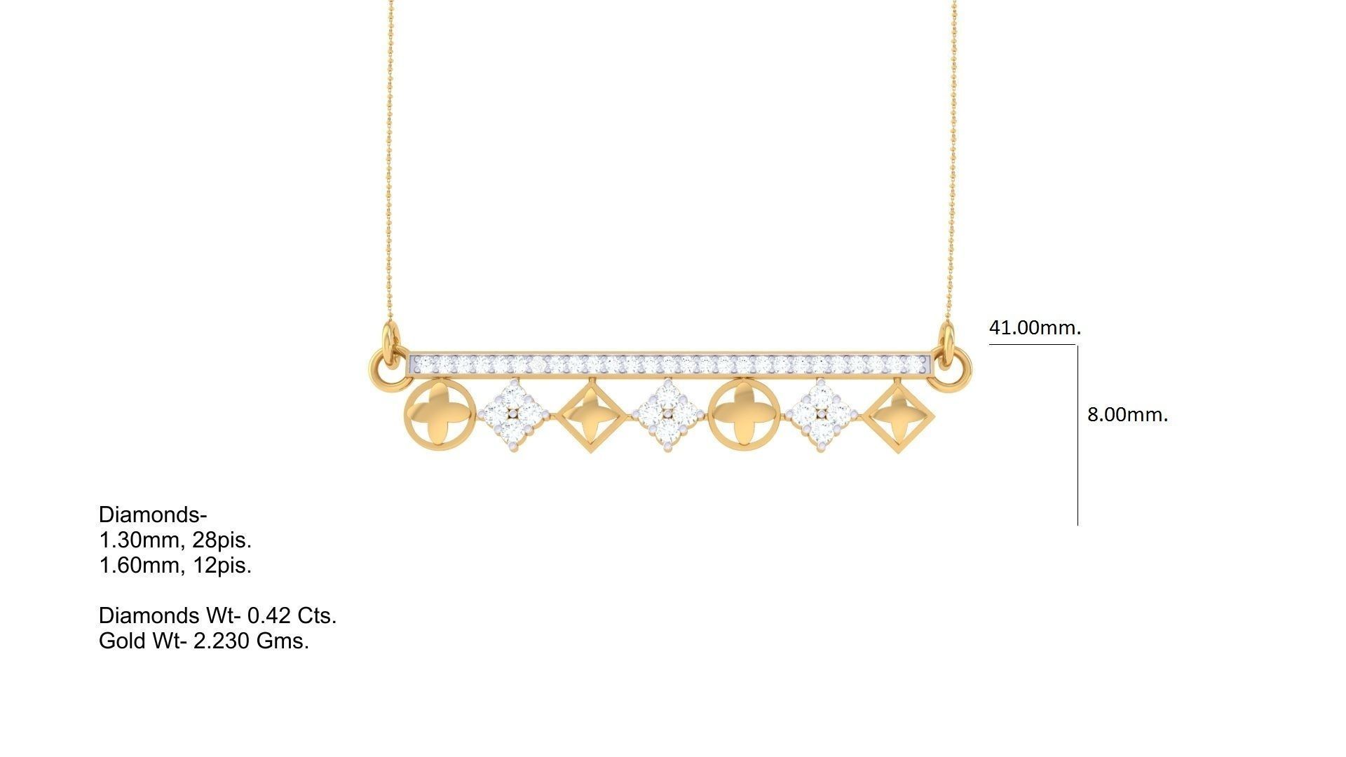 Delicate Screw Head Necklace 3dm stl obj gltf glb 3mf renders  3D print model_4