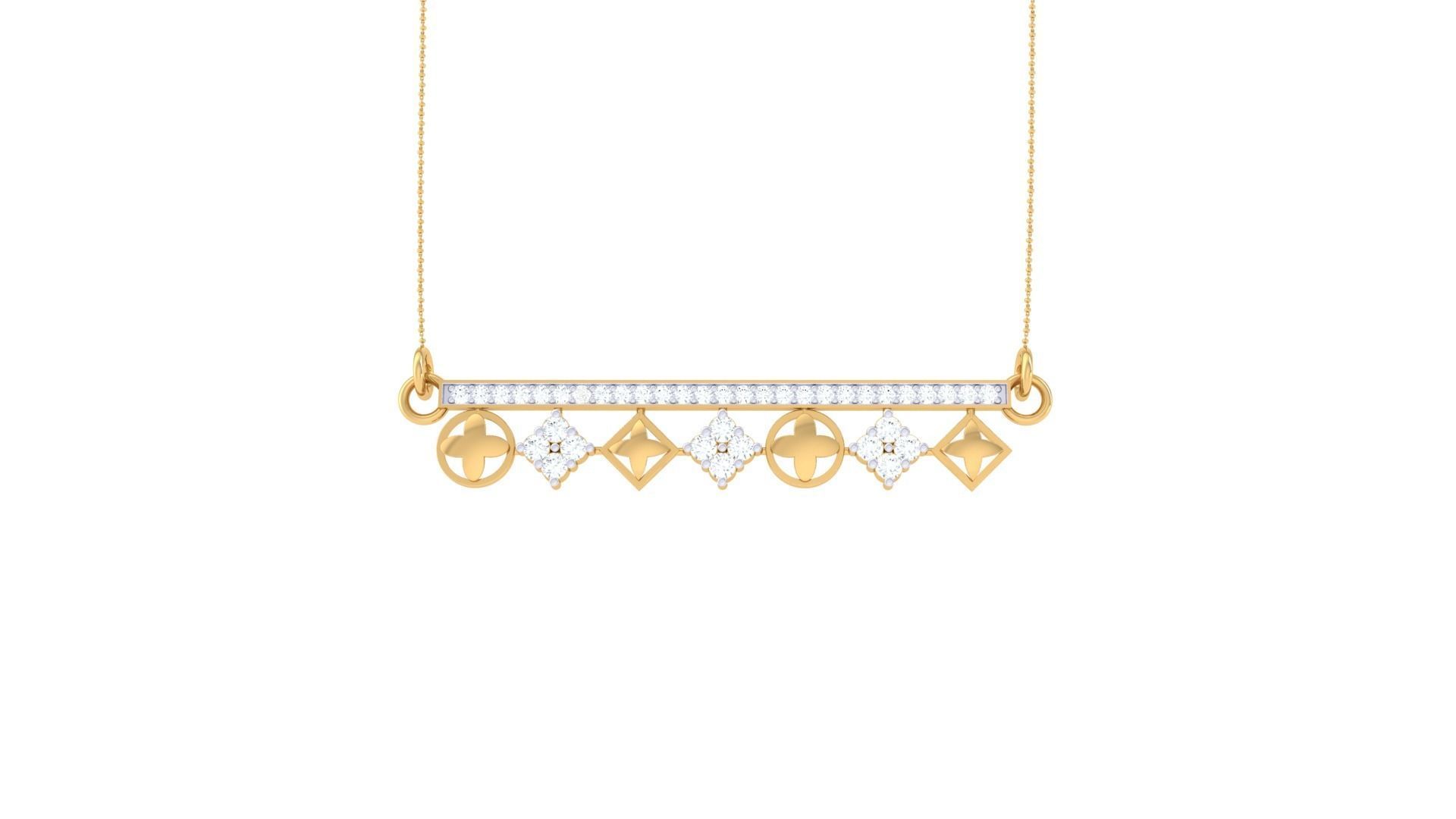 Delicate Screw Head Necklace 3dm stl obj gltf glb 3mf renders  3D print model_7