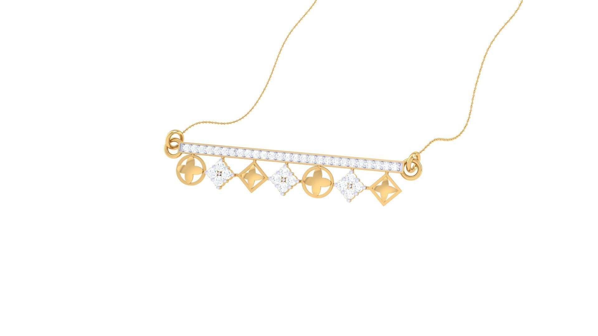 Delicate Screw Head Necklace 3dm stl obj gltf glb 3mf renders  3D print model_1