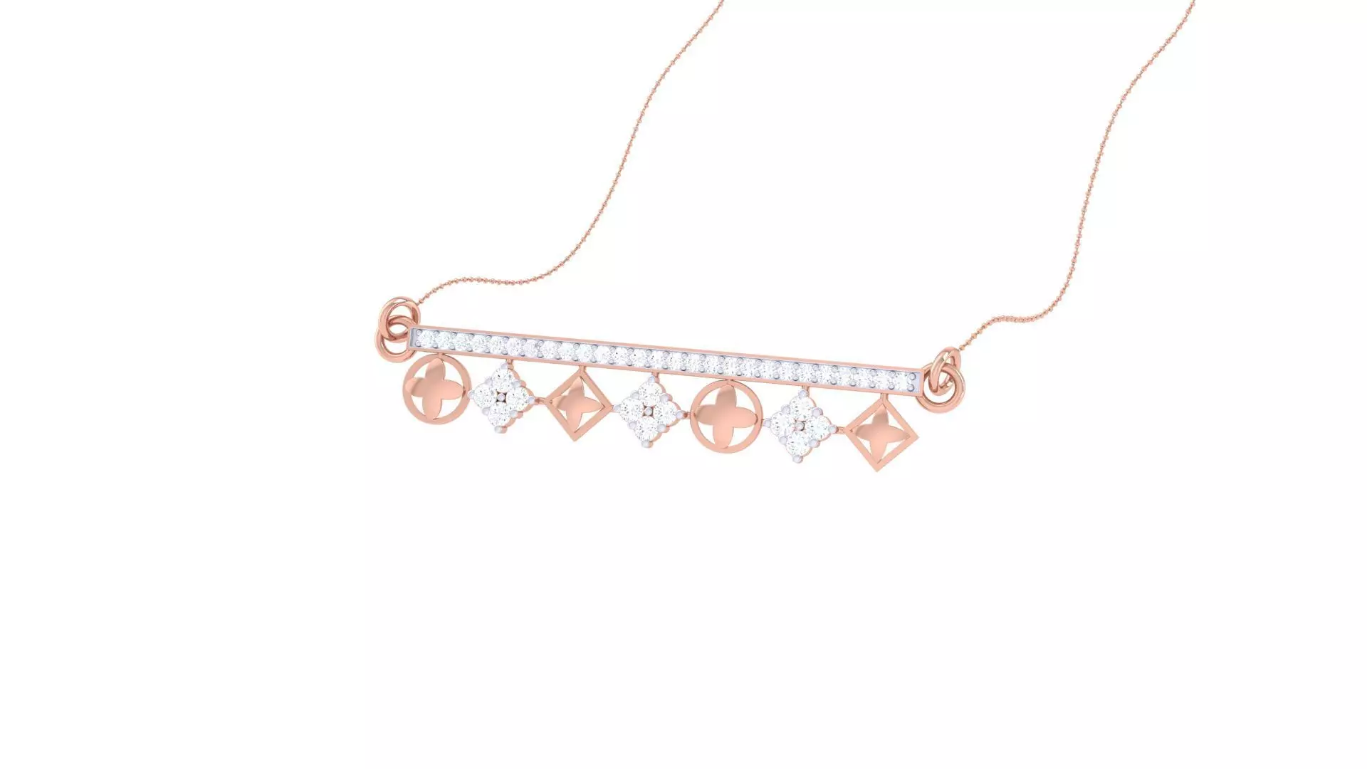 Delicate Screw Head Necklace 3dm stl obj gltf glb 3mf renders  3D print model_0