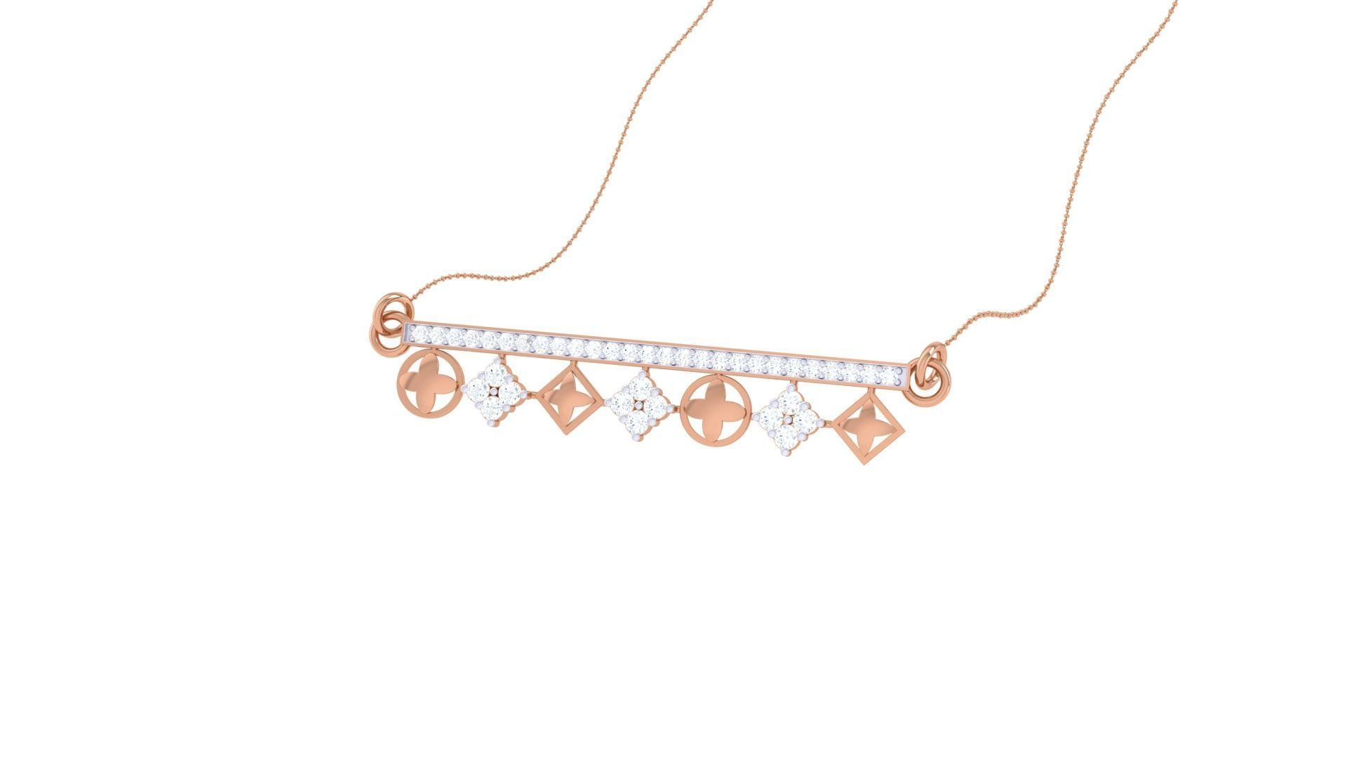 Delicate Screw Head Necklace 3dm stl obj gltf glb 3mf renders  3D print model_2