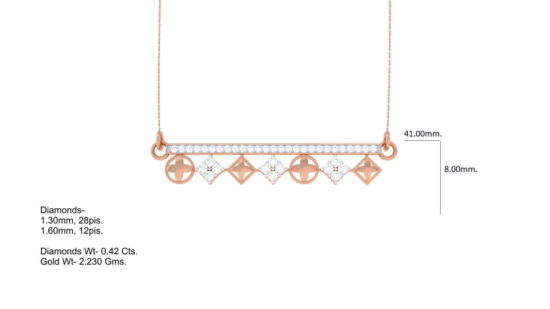 Delicate Screw Head Necklace 3dm stl obj gltf glb 3mf renders  3D print model_6