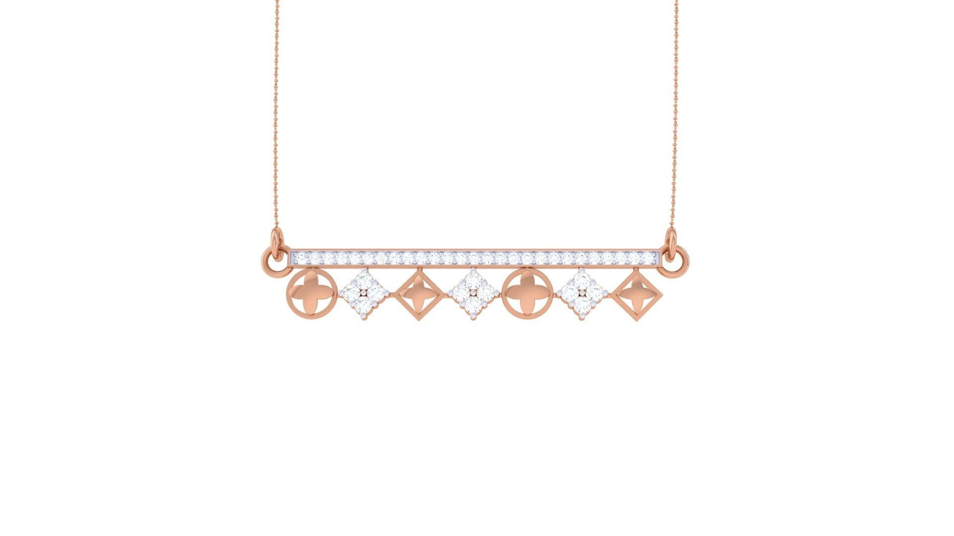 Delicate Screw Head Necklace 3dm stl obj gltf glb 3mf renders  3D print model_9