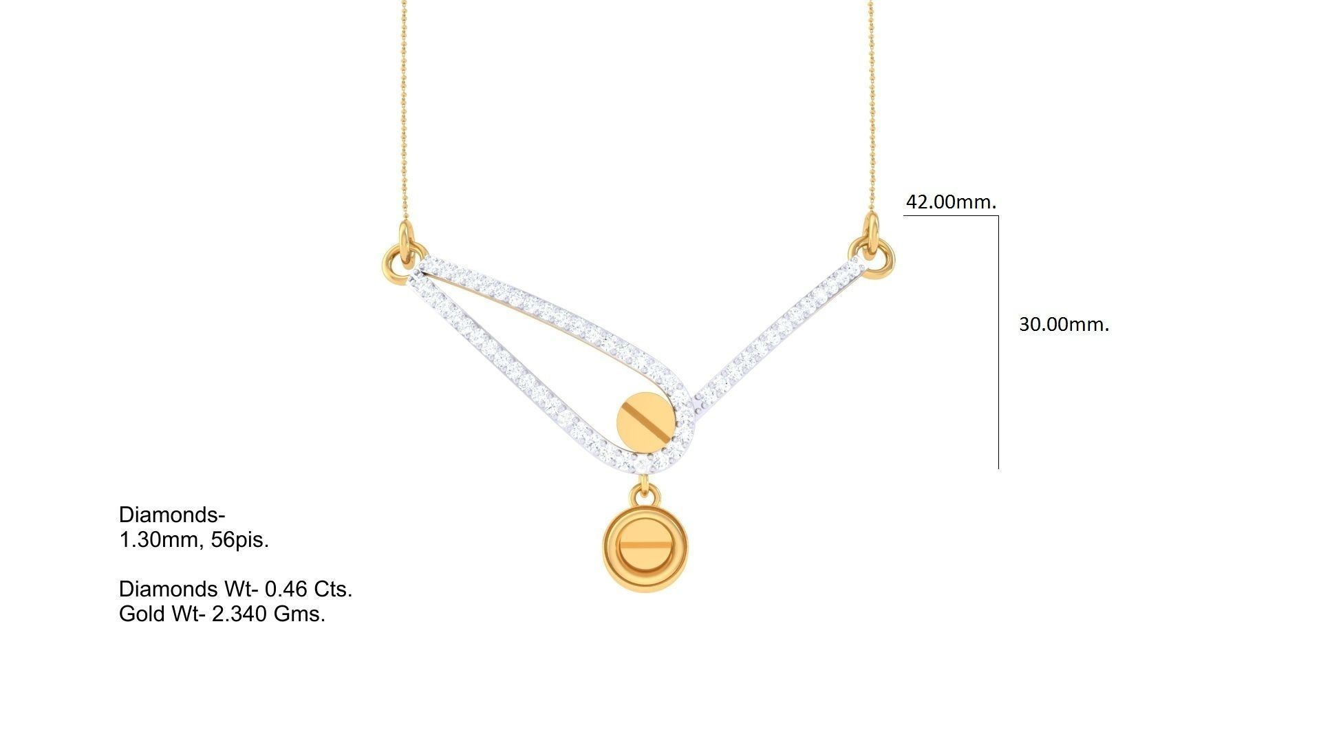 Delicate Screw Head Necklace 3dm stl obj gltf glb 3mf renders 3D print model_4