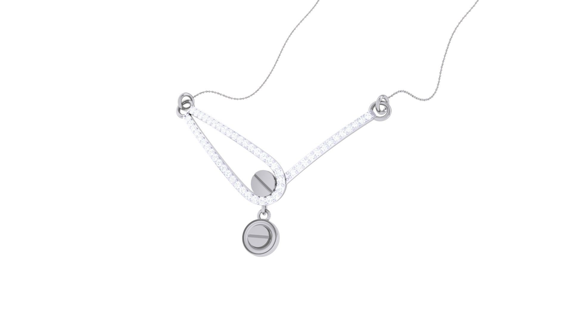 Delicate Screw Head Necklace 3dm stl obj gltf glb 3mf renders 3D print model_2