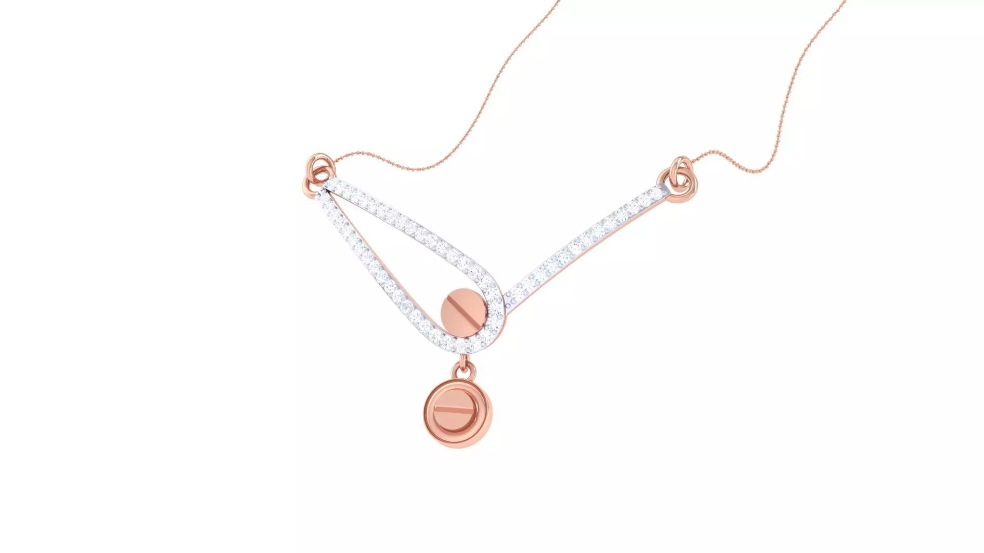 Delicate Screw Head Necklace 3dm stl obj gltf glb 3mf renders 3D print model_0