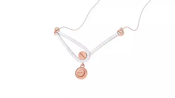 Delicate Screw Head Necklace 3dm stl obj gltf glb 3mf renders 3D print model