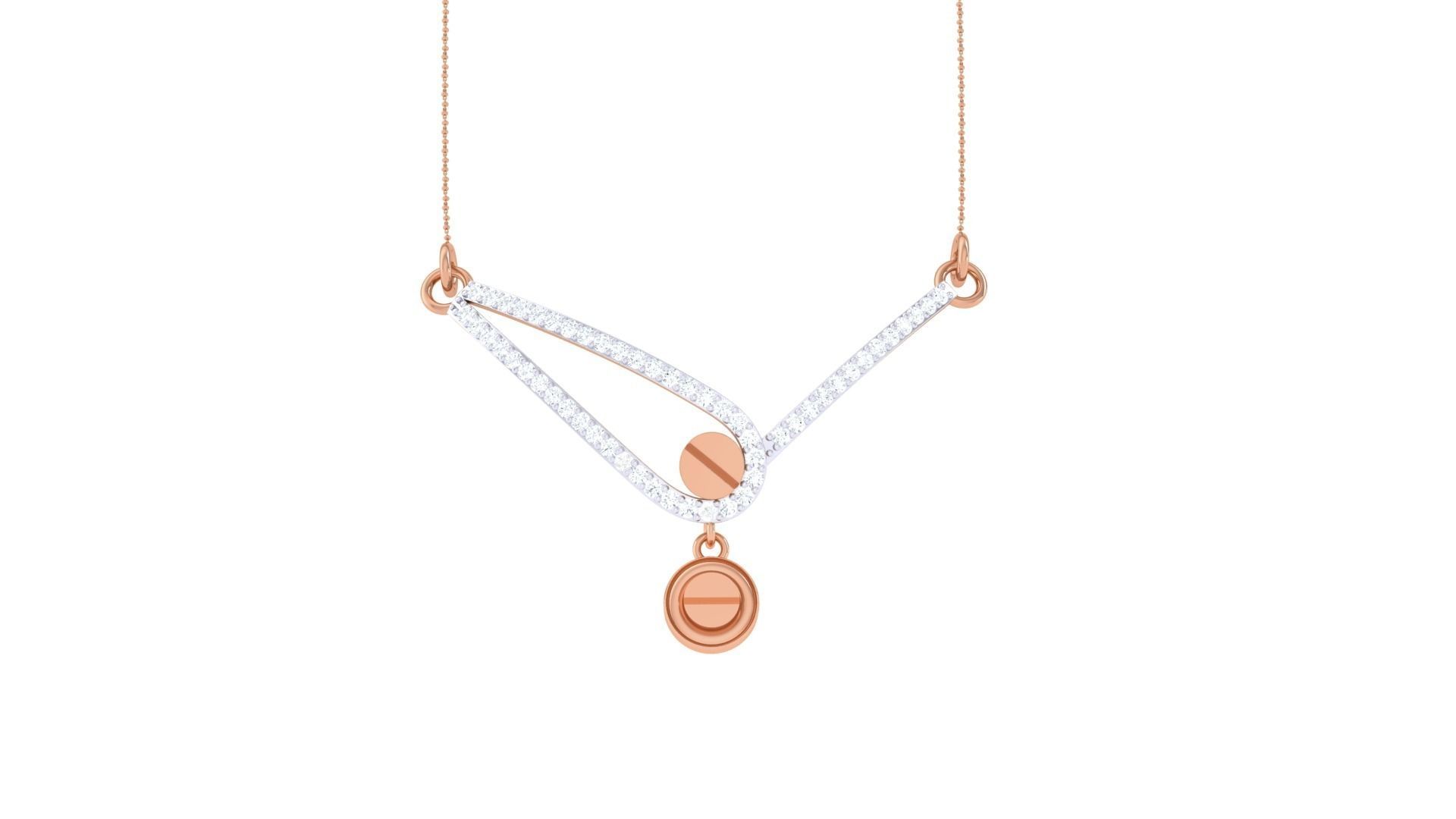 Delicate Screw Head Necklace 3dm stl obj gltf glb 3mf renders 3D print model_9