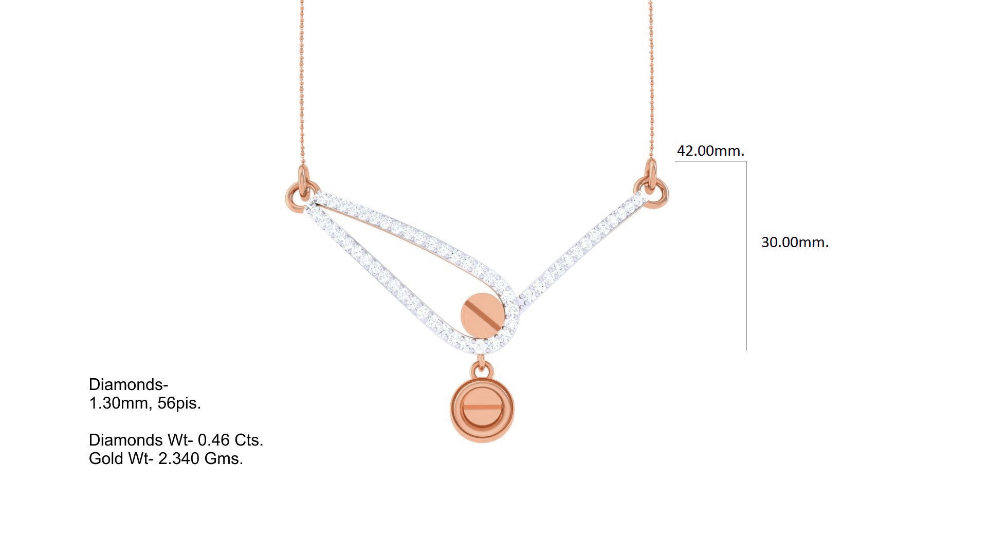 Delicate Screw Head Necklace 3dm stl obj gltf glb 3mf renders 3D print model_6