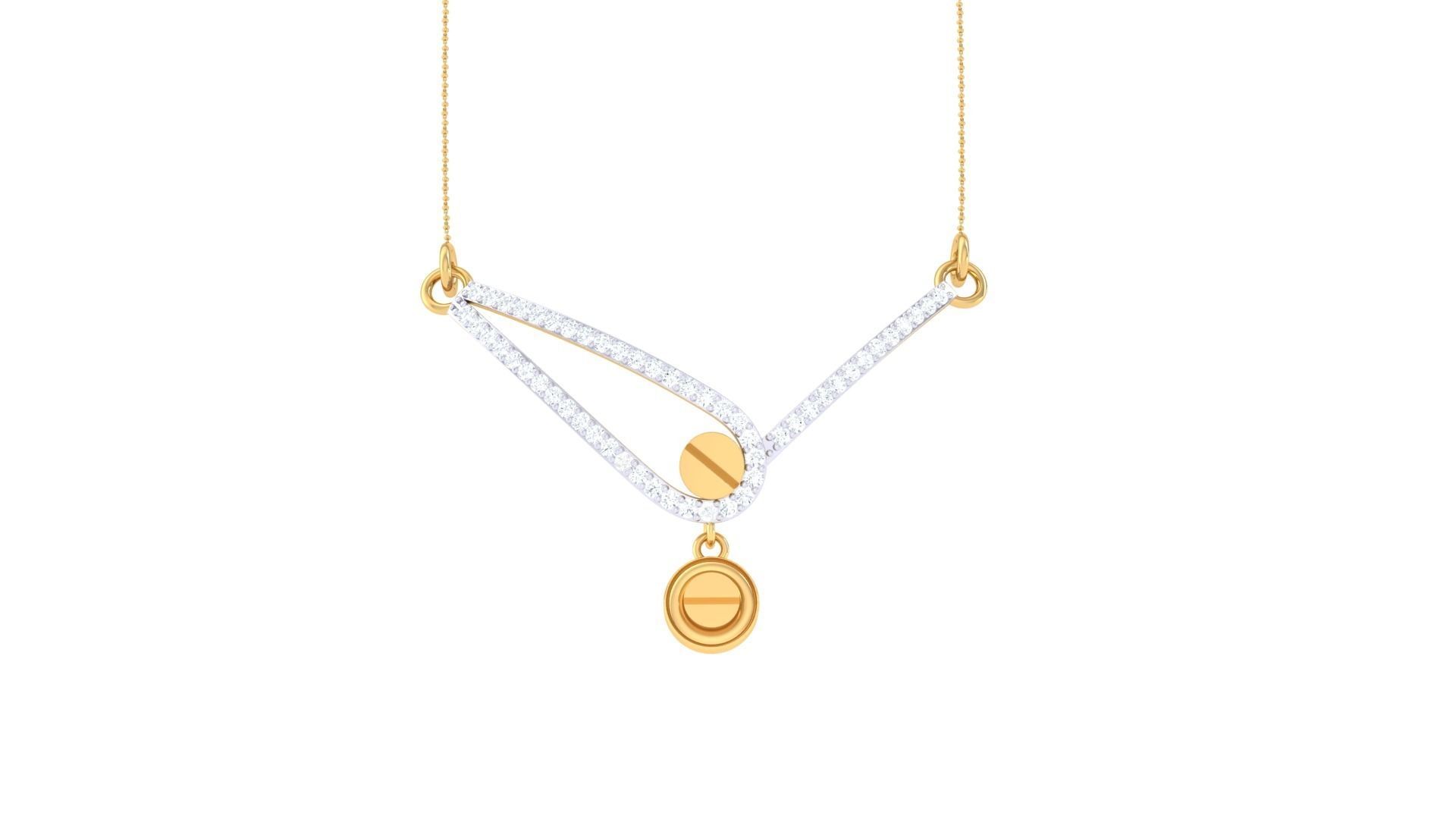 Delicate Screw Head Necklace 3dm stl obj gltf glb 3mf renders 3D print model_7