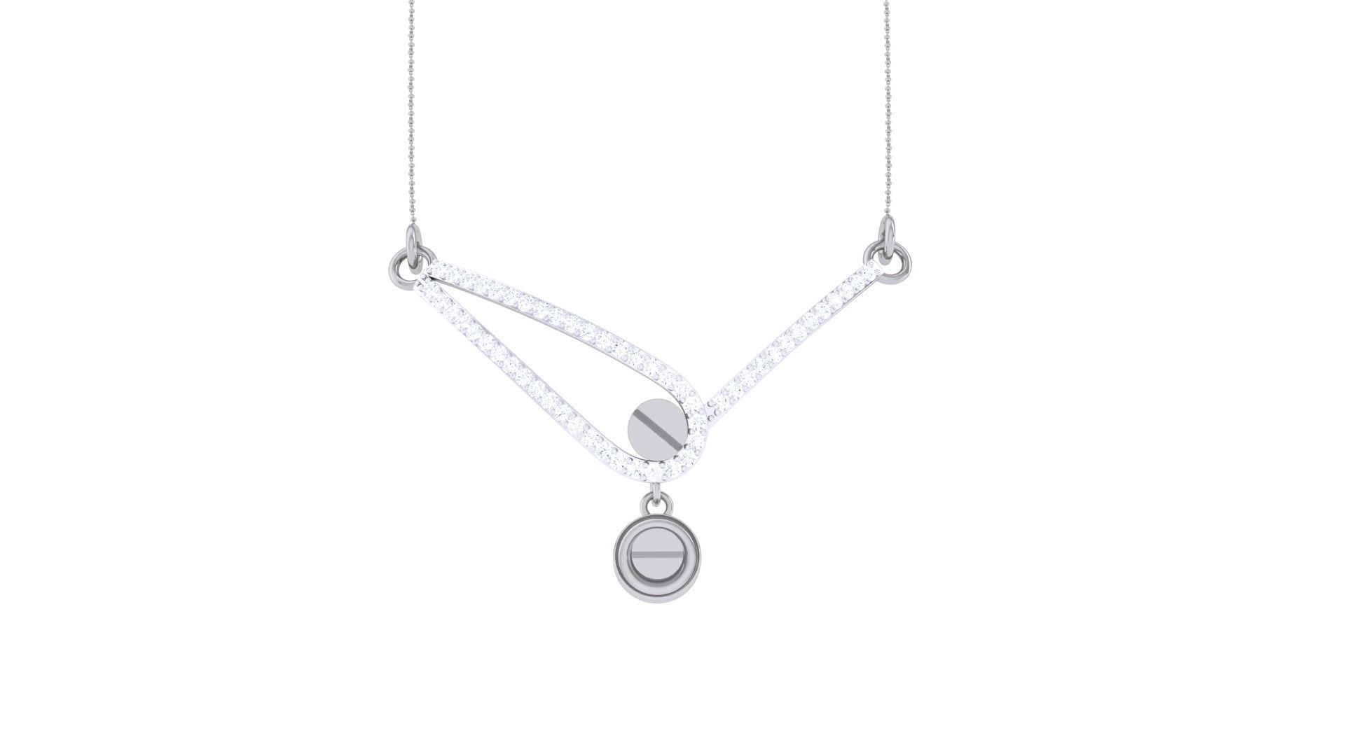 Delicate Screw Head Necklace 3dm stl obj gltf glb 3mf renders 3D print model_8