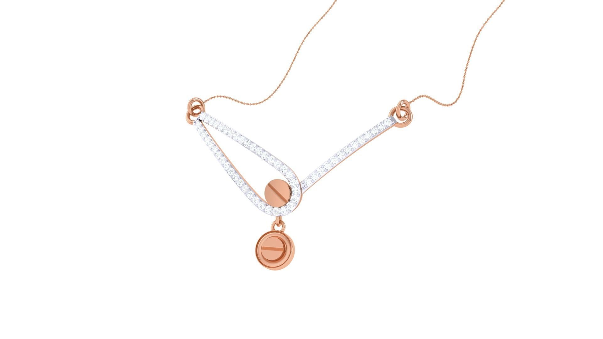 Delicate Screw Head Necklace 3dm stl obj gltf glb 3mf renders 3D print model_3