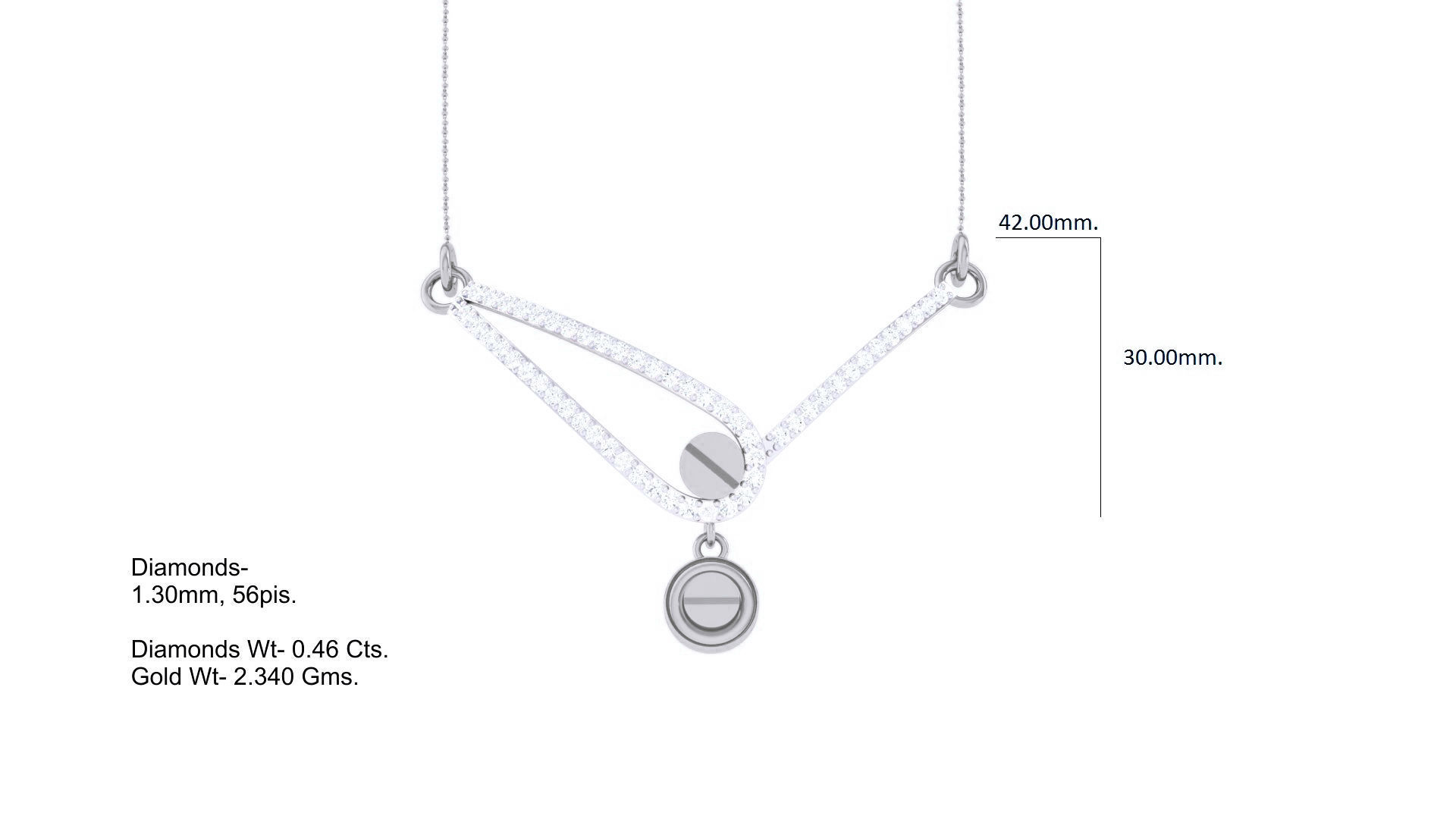 Delicate Screw Head Necklace 3dm stl obj gltf glb 3mf renders 3D print model_5