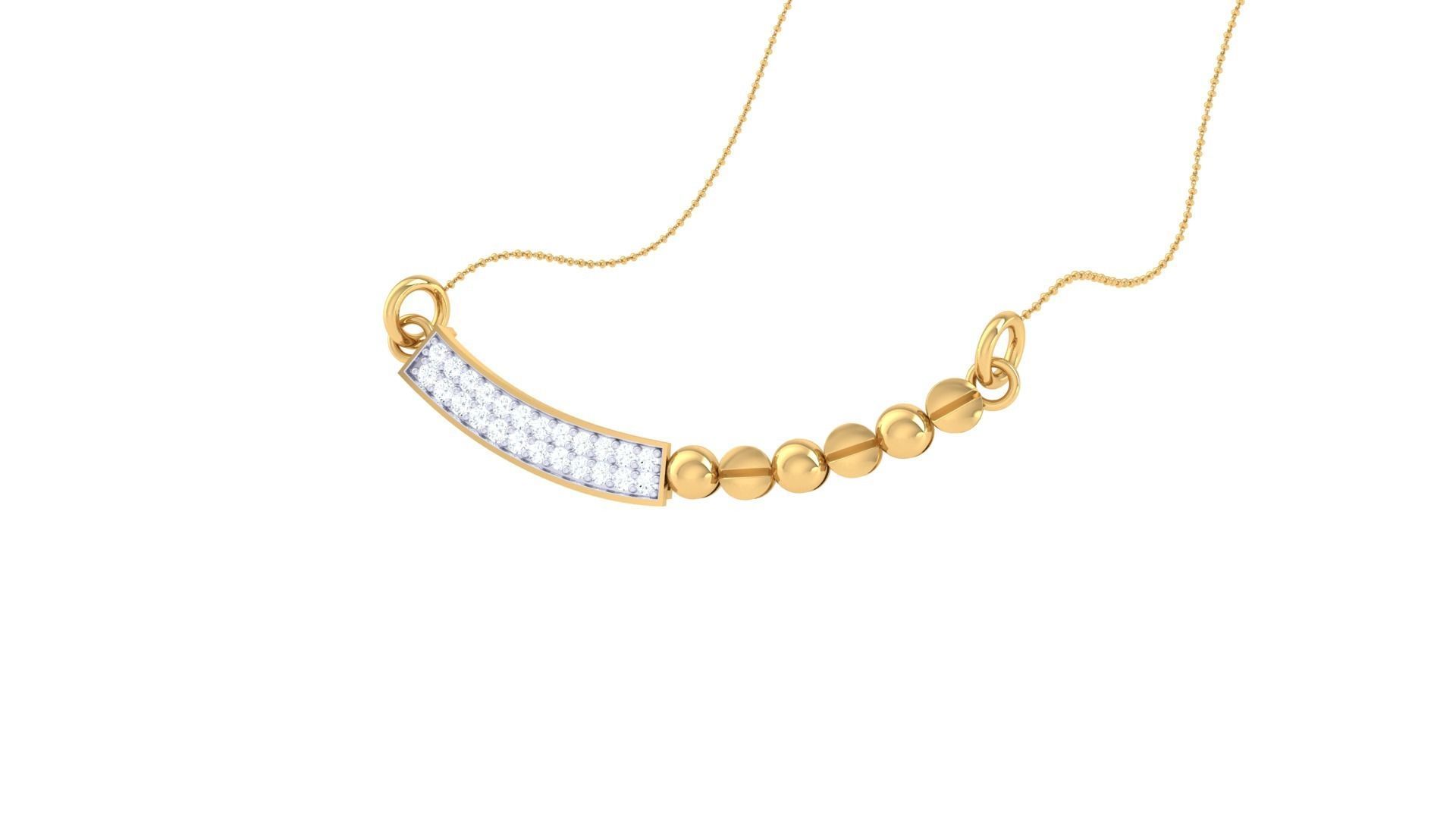 Delicate Ball Necklace 3dm stl obj gltf glb 3mf renders detail 3D print model_1