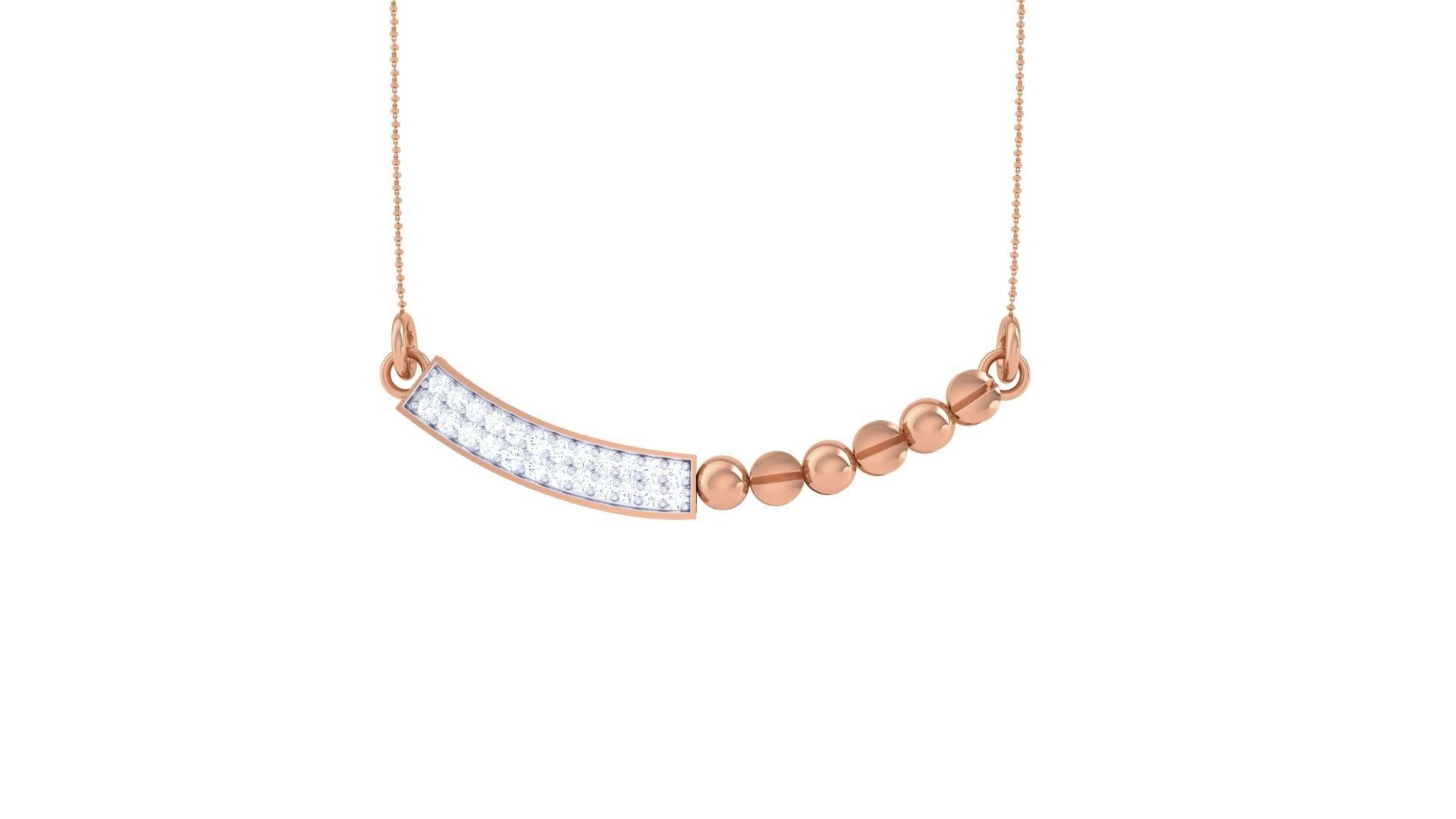 Delicate Ball Necklace 3dm stl obj gltf glb 3mf renders detail 3D print model_8