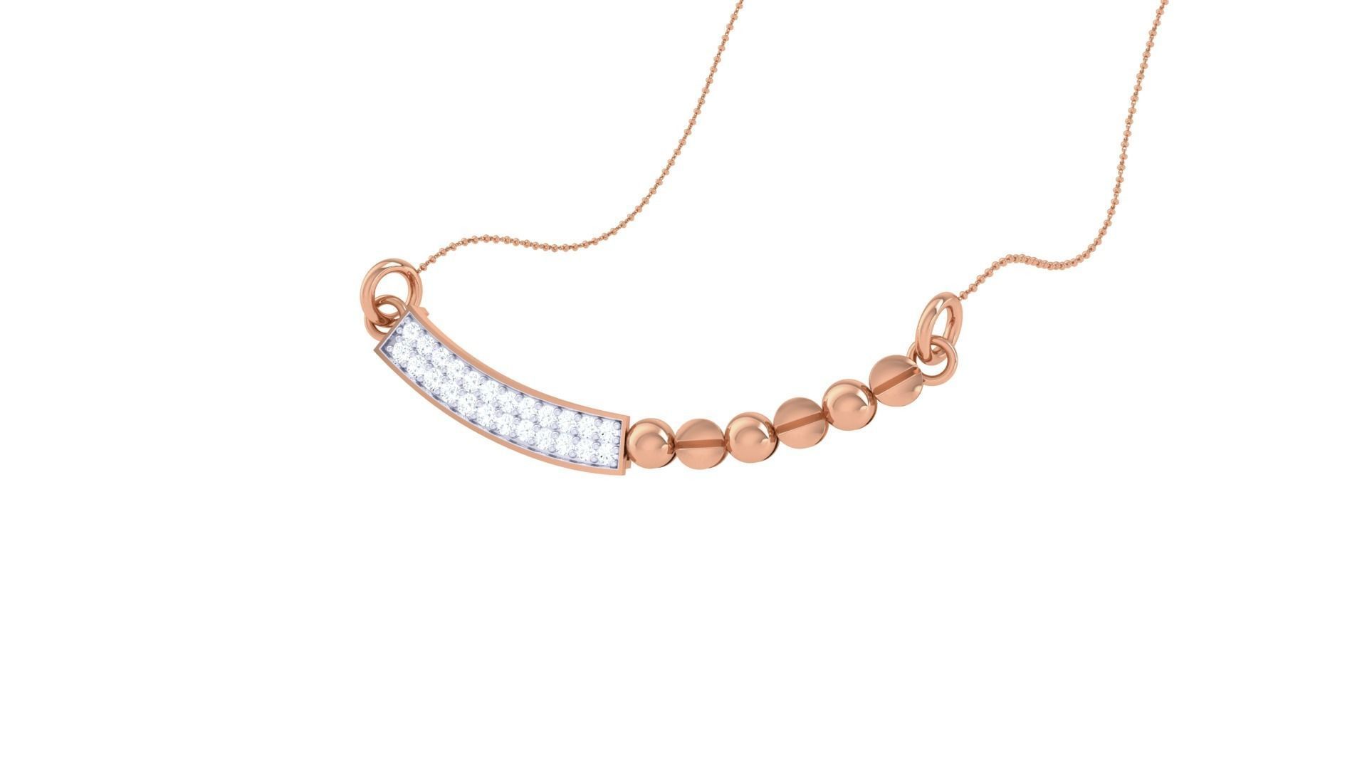 Delicate Ball Necklace 3dm stl obj gltf glb 3mf renders detail 3D print model_3