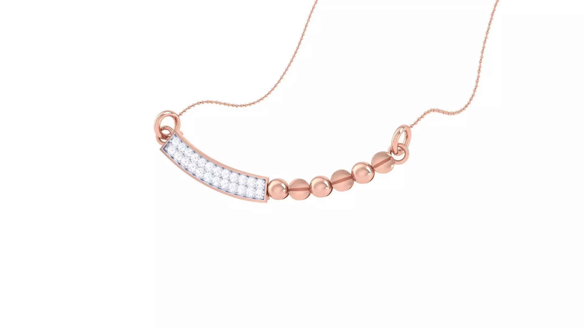 Delicate Ball Necklace 3dm stl obj gltf glb 3mf renders detail 3D print model_0