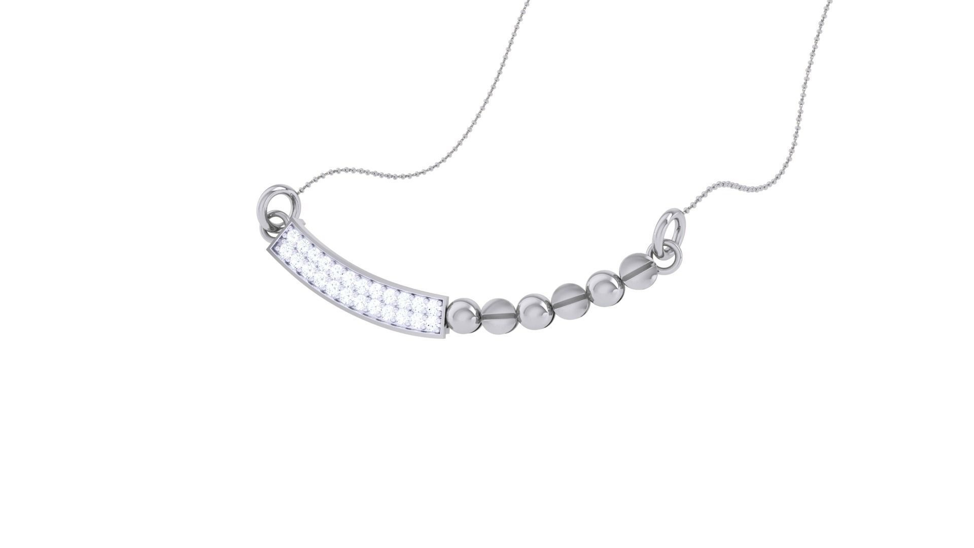 Delicate Ball Necklace 3dm stl obj gltf glb 3mf renders detail 3D print model_2