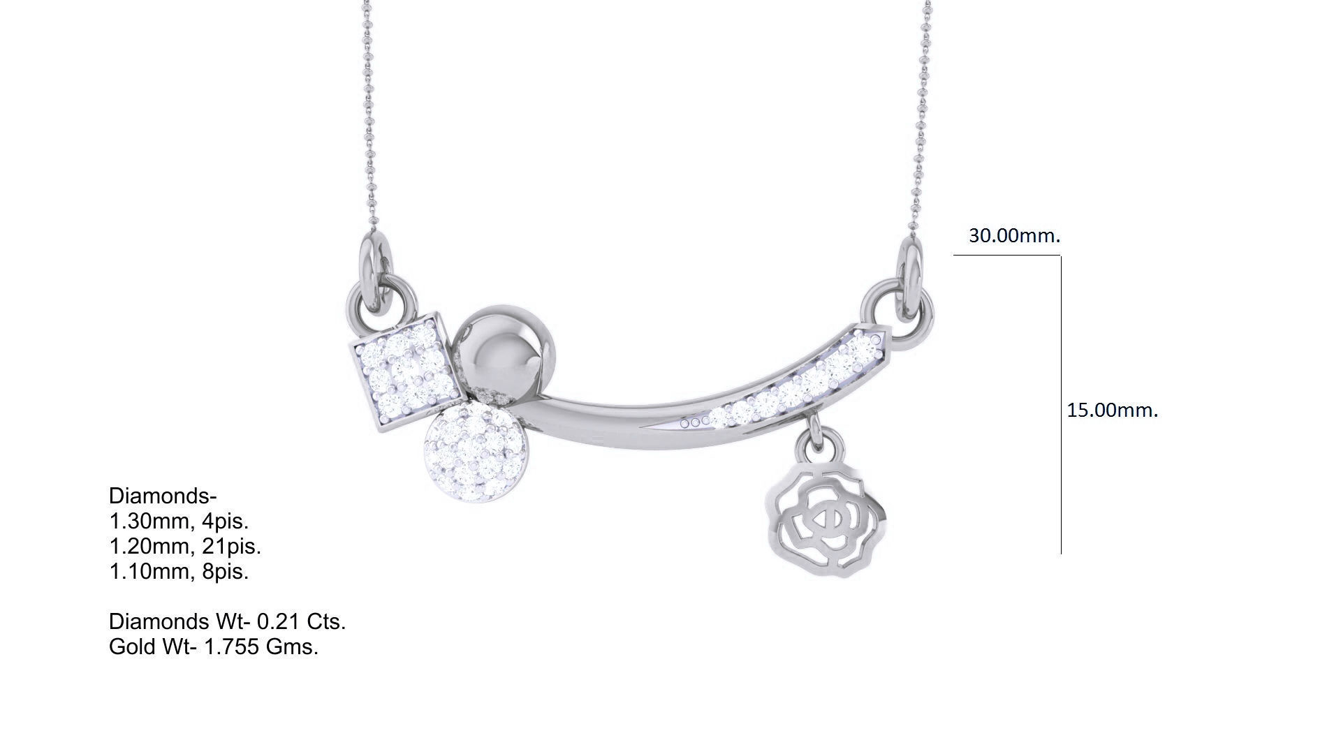 Delicate Flower Necklace 3dm stl obj gltf glb 3mf renders detail 3D print model_5