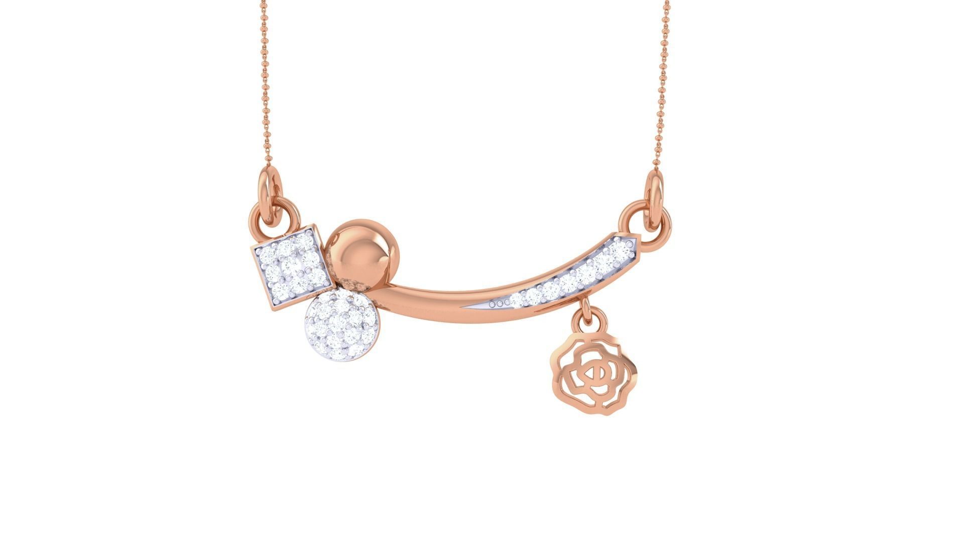 Delicate Flower Necklace 3dm stl obj gltf glb 3mf renders detail 3D print model_8