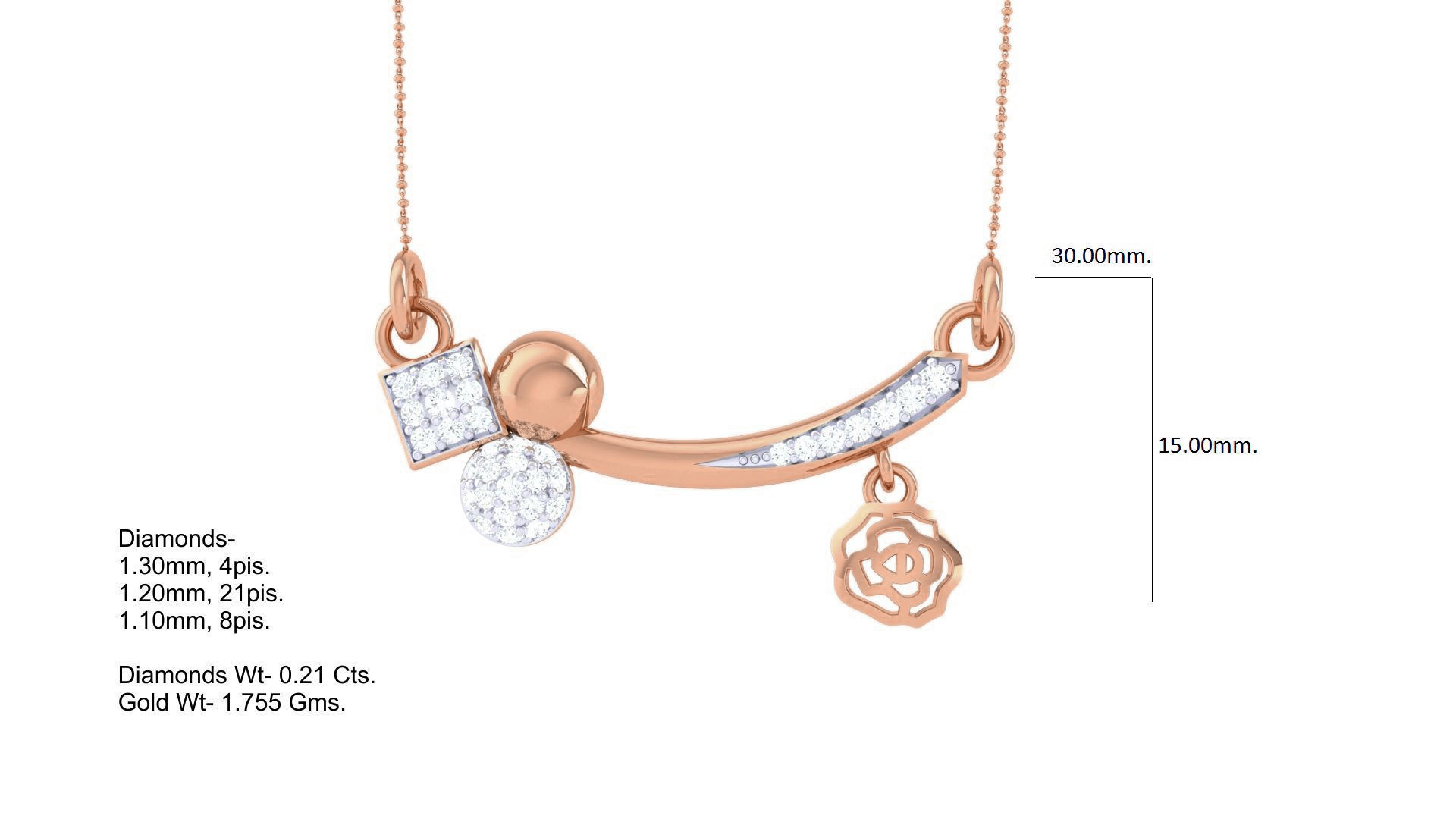 Delicate Flower Necklace 3dm stl obj gltf glb 3mf renders detail 3D print model_4