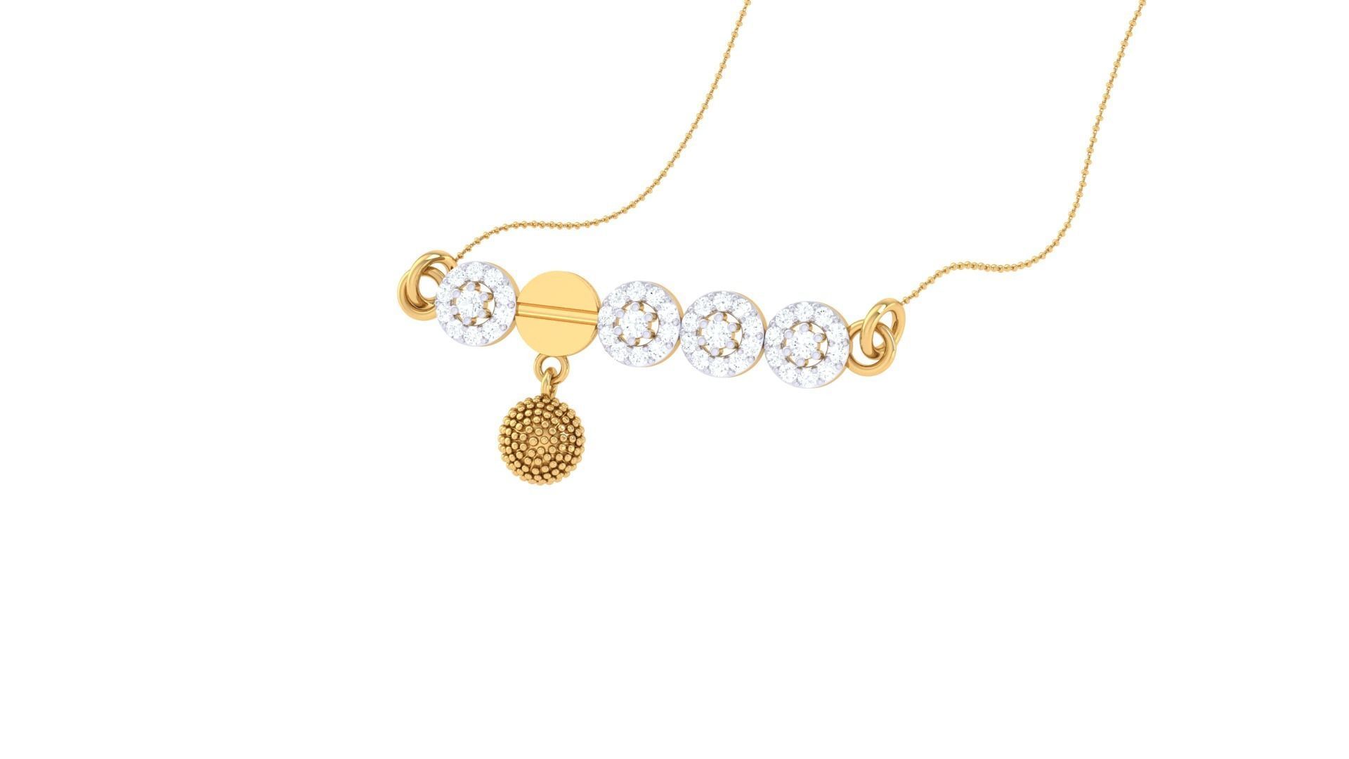 Delicate Screw Head Necklace 3dm stl obj gltf glb 3mf renders 3D print model_2