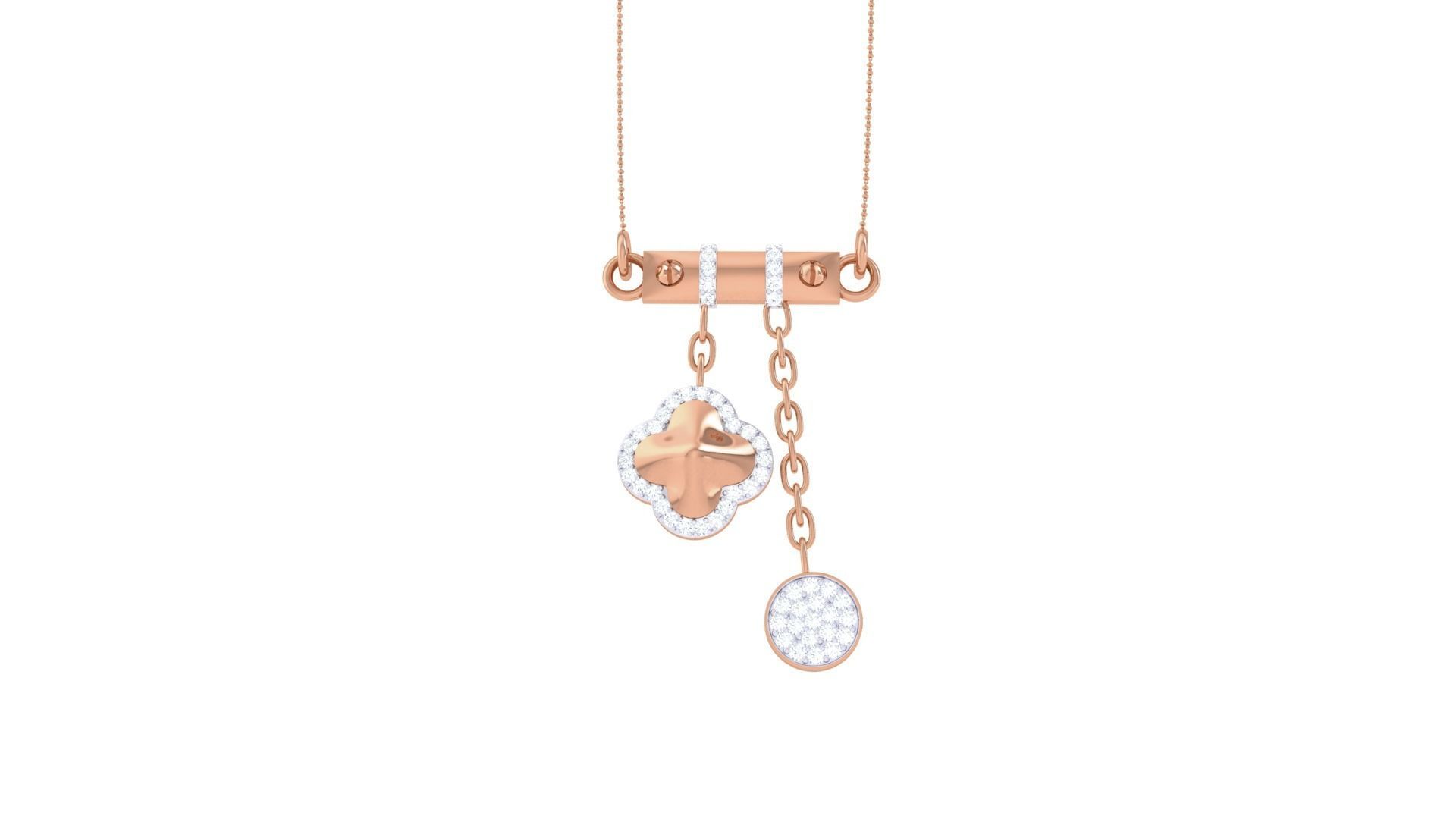 Delicate Screw Head Necklace 3dm stl obj gltf glb 3mf renders 3D print model_9