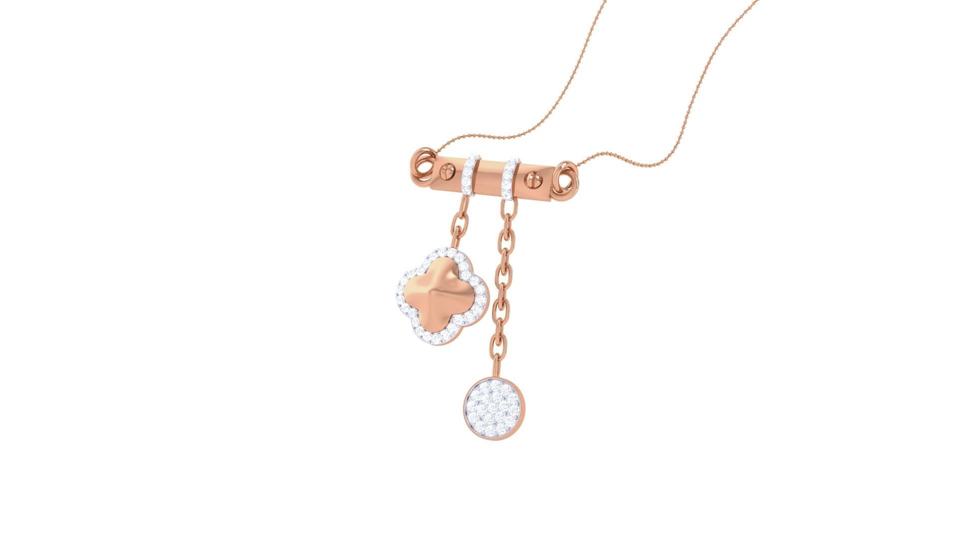 Delicate Screw Head Necklace 3dm stl obj gltf glb 3mf renders 3D print model_3