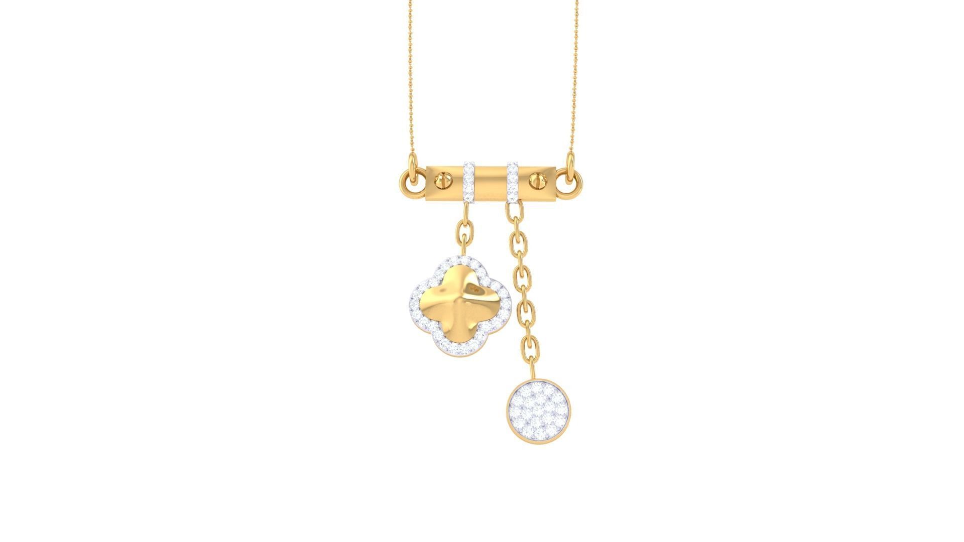 Delicate Screw Head Necklace 3dm stl obj gltf glb 3mf renders 3D print model_7