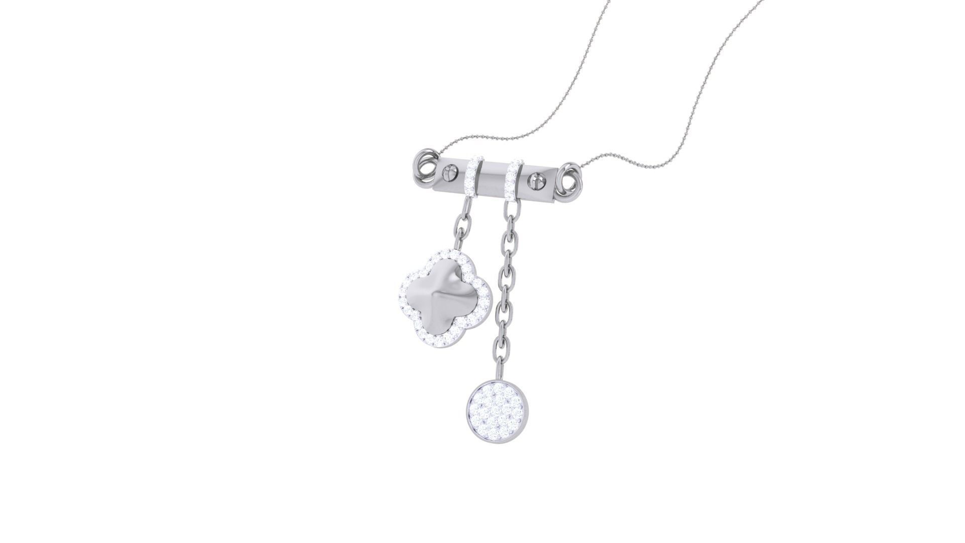 Delicate Screw Head Necklace 3dm stl obj gltf glb 3mf renders 3D print model_1