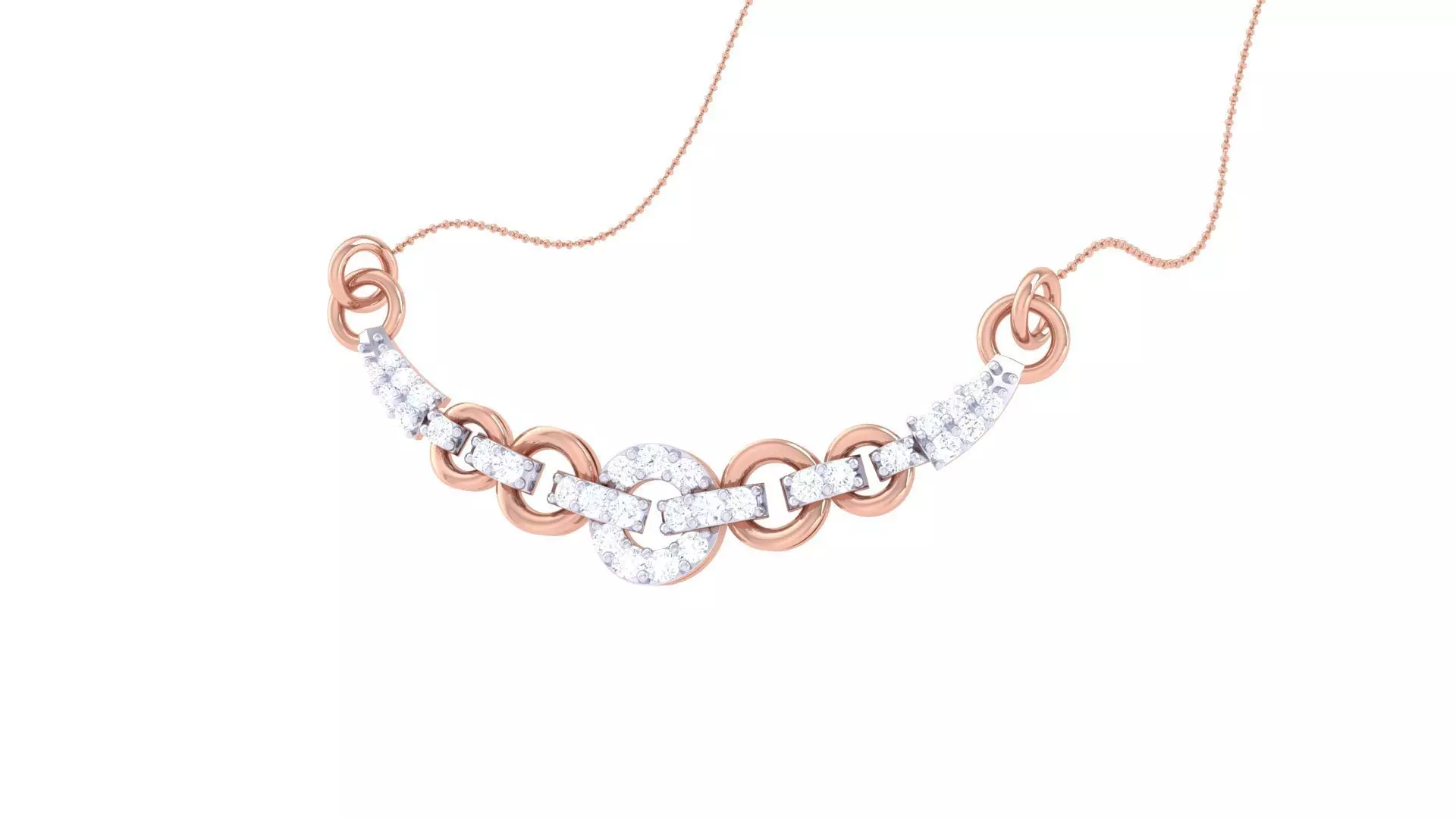 Delicate Chain Necklace 3dm stl obj gltf glb 3mf renders detail 3D print model_0