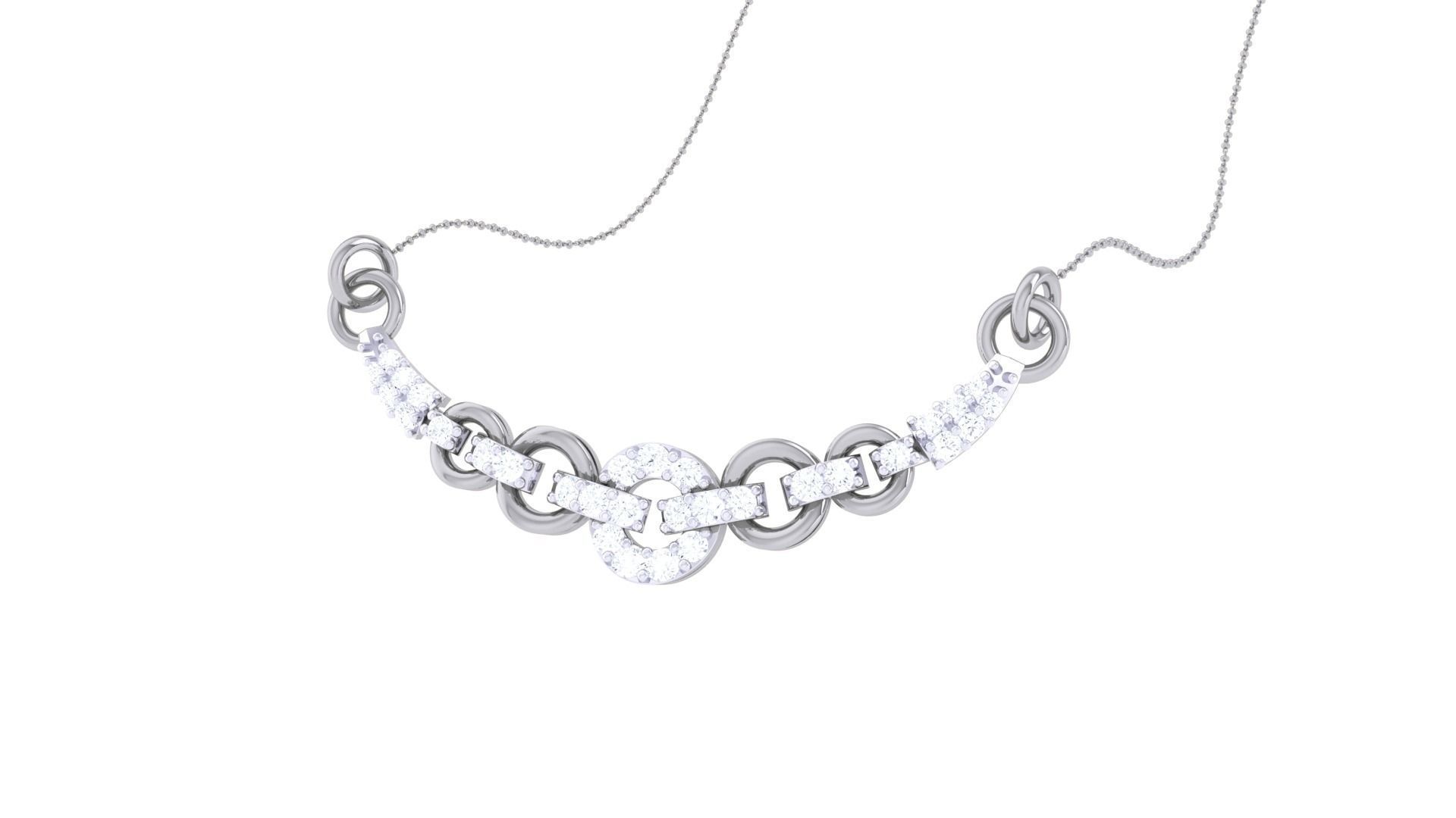 Delicate Chain Necklace 3dm stl obj gltf glb 3mf renders detail 3D print model_2