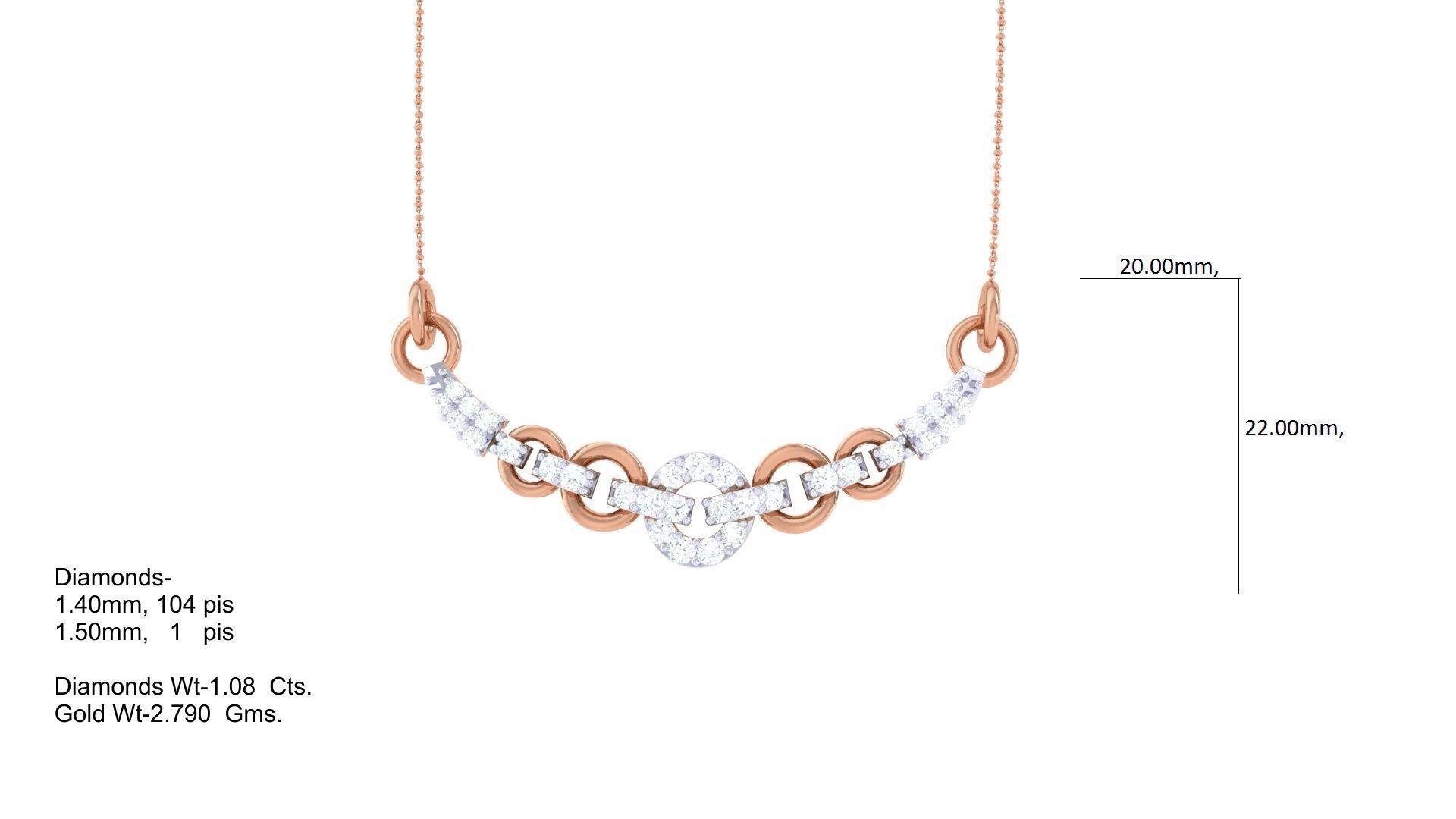 Delicate Chain Necklace 3dm stl obj gltf glb 3mf renders detail 3D print model_6