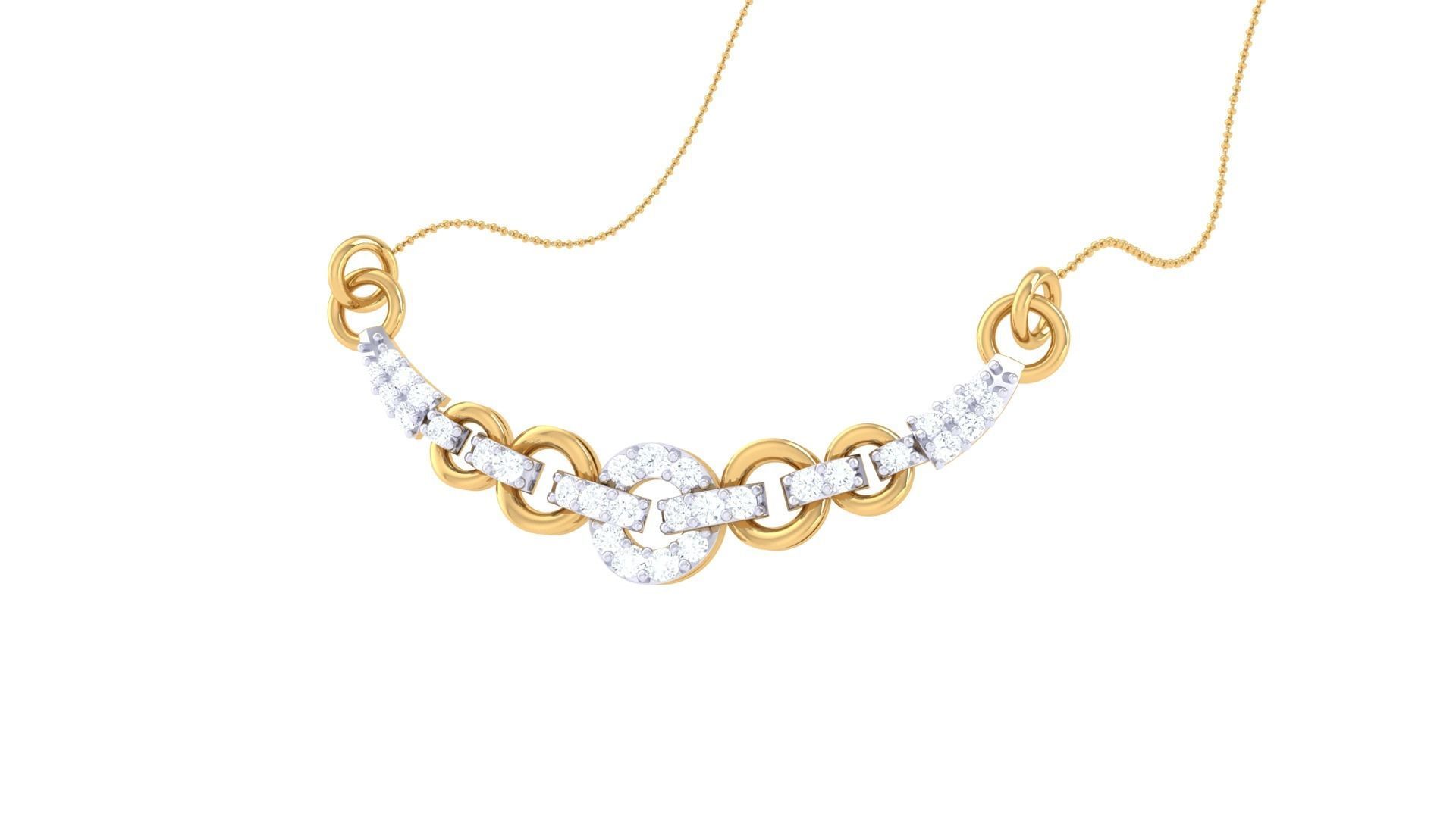 Delicate Chain Necklace 3dm stl obj gltf glb 3mf renders detail 3D print model_1