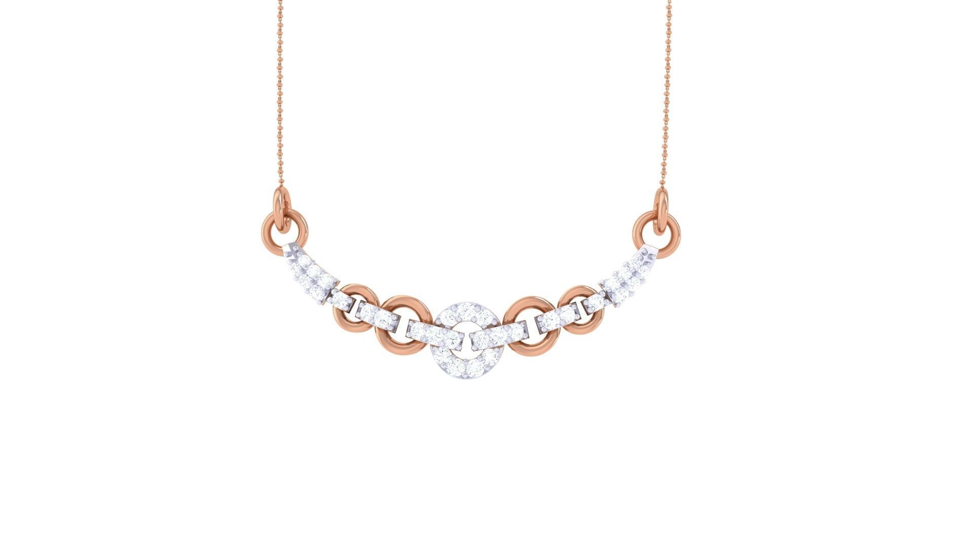 Delicate Chain Necklace 3dm stl obj gltf glb 3mf renders detail 3D print model_9