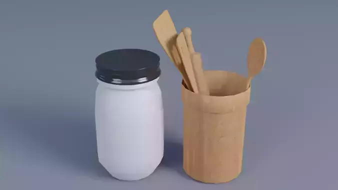 Crockery Low-poly 3D model