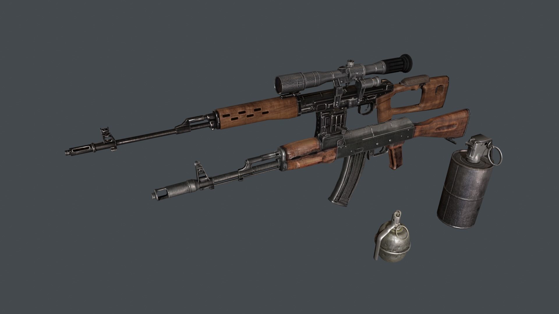 Weapon Pack Low-poly 3D model_4