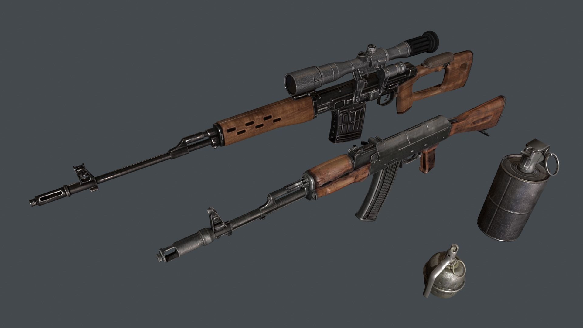 Weapon Pack Low-poly 3D model_5