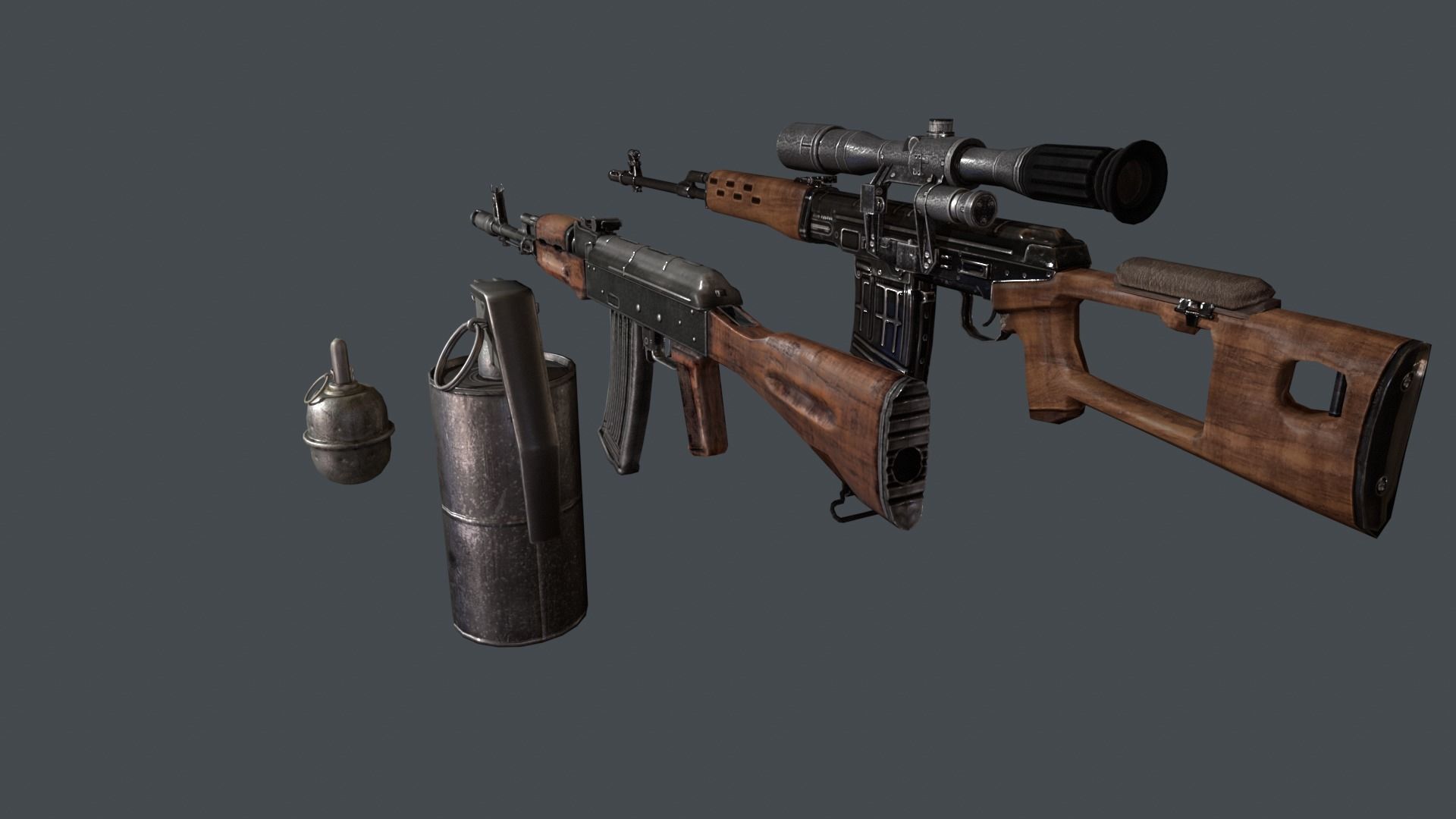 Weapon Pack Low-poly 3D model_7