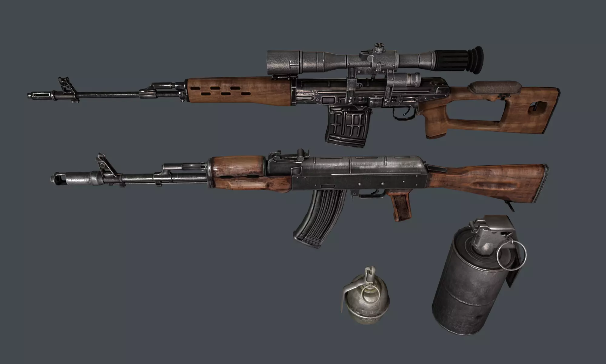 Weapon Pack Low-poly 3D model_0