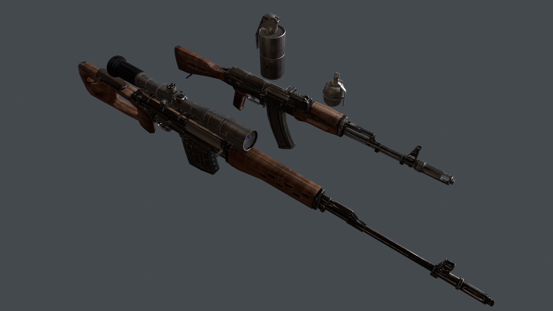 Weapon Pack Low-poly 3D model_6