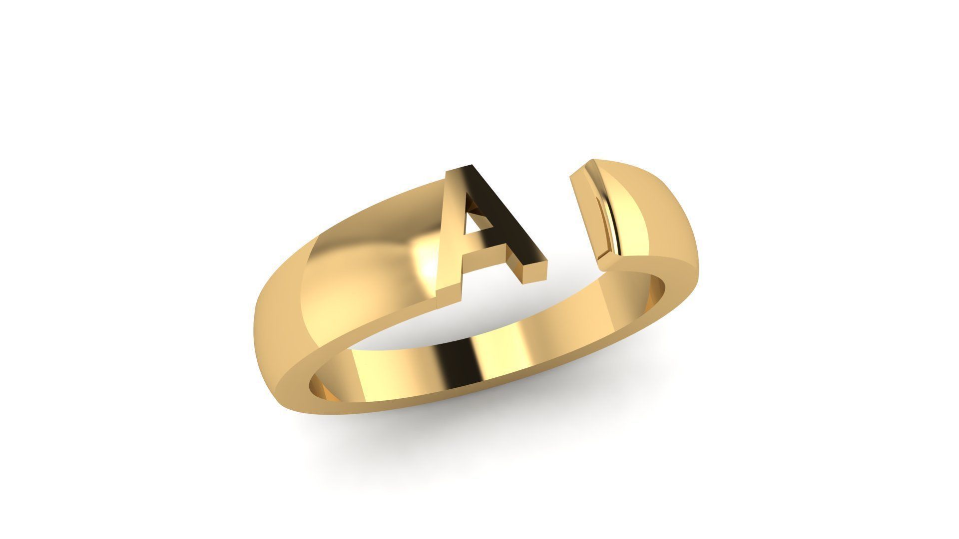 Jewelry Alphabet Ring A 3D print model_15
