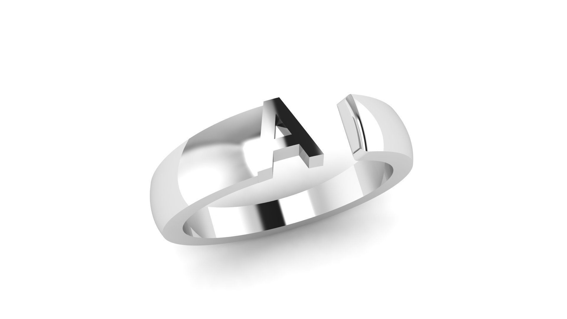 Jewelry Alphabet Ring A 3D print model_10