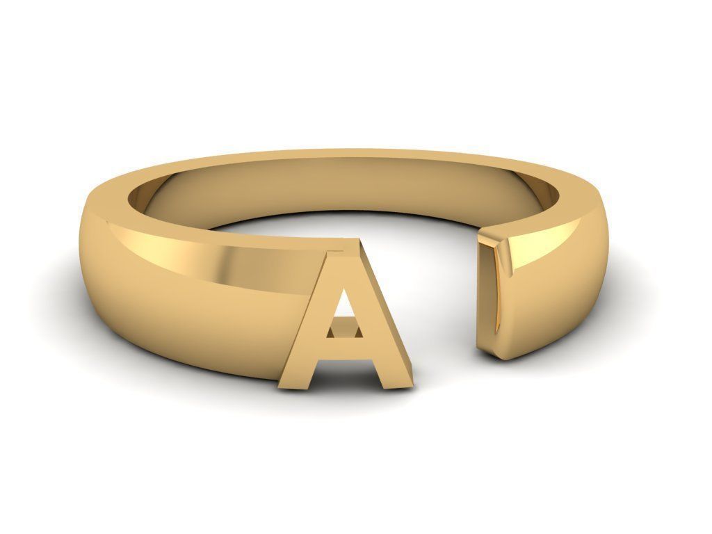 Jewelry Alphabet Ring A 3D print model_19