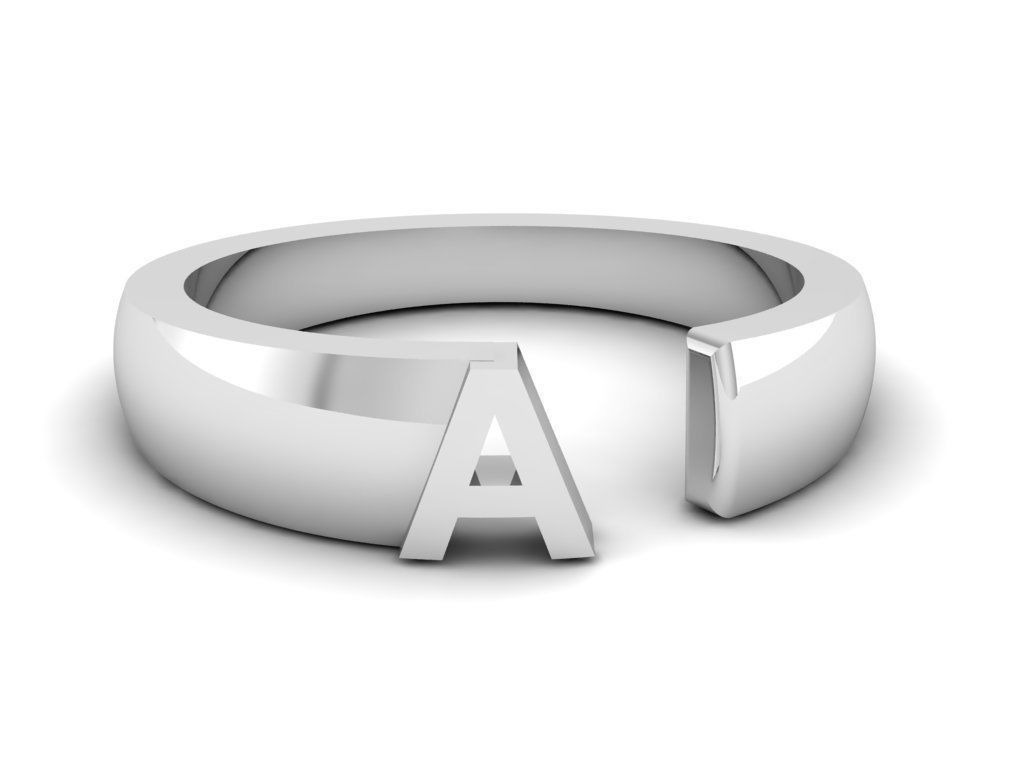 Jewelry Alphabet Ring A 3D print model_13