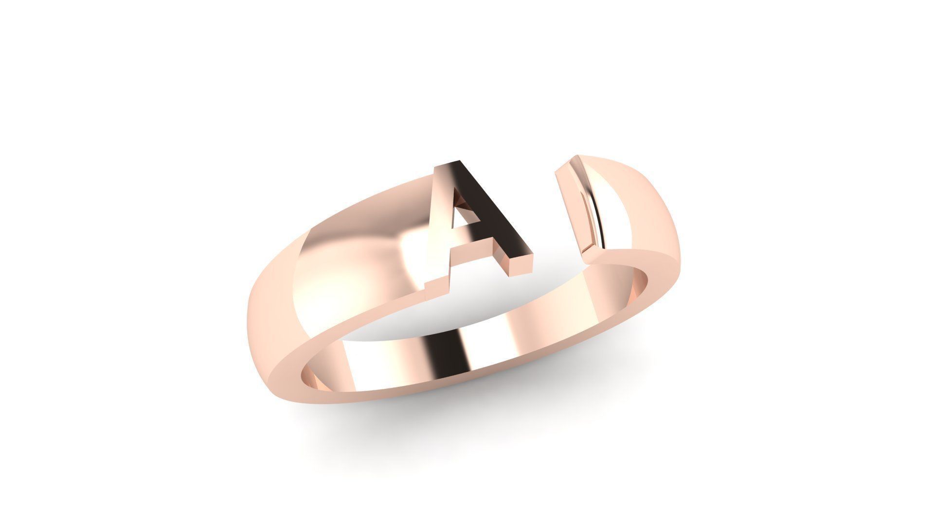 Jewelry Alphabet Ring A 3D print model_4