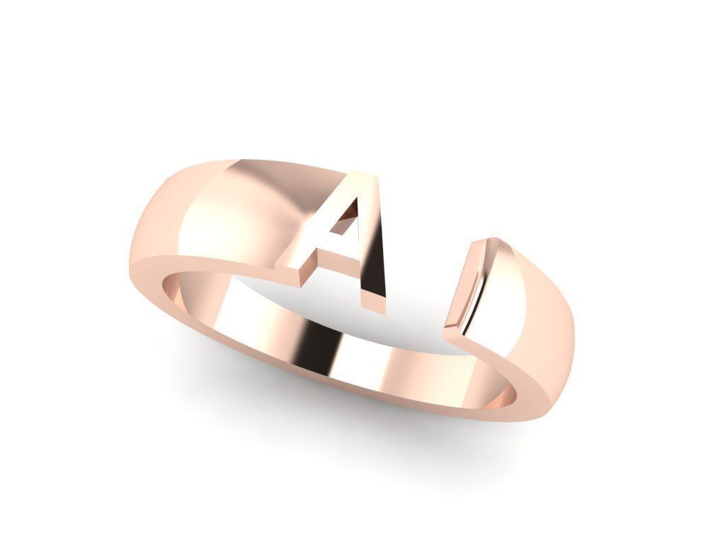 Jewelry Alphabet Ring A 3D print model_6