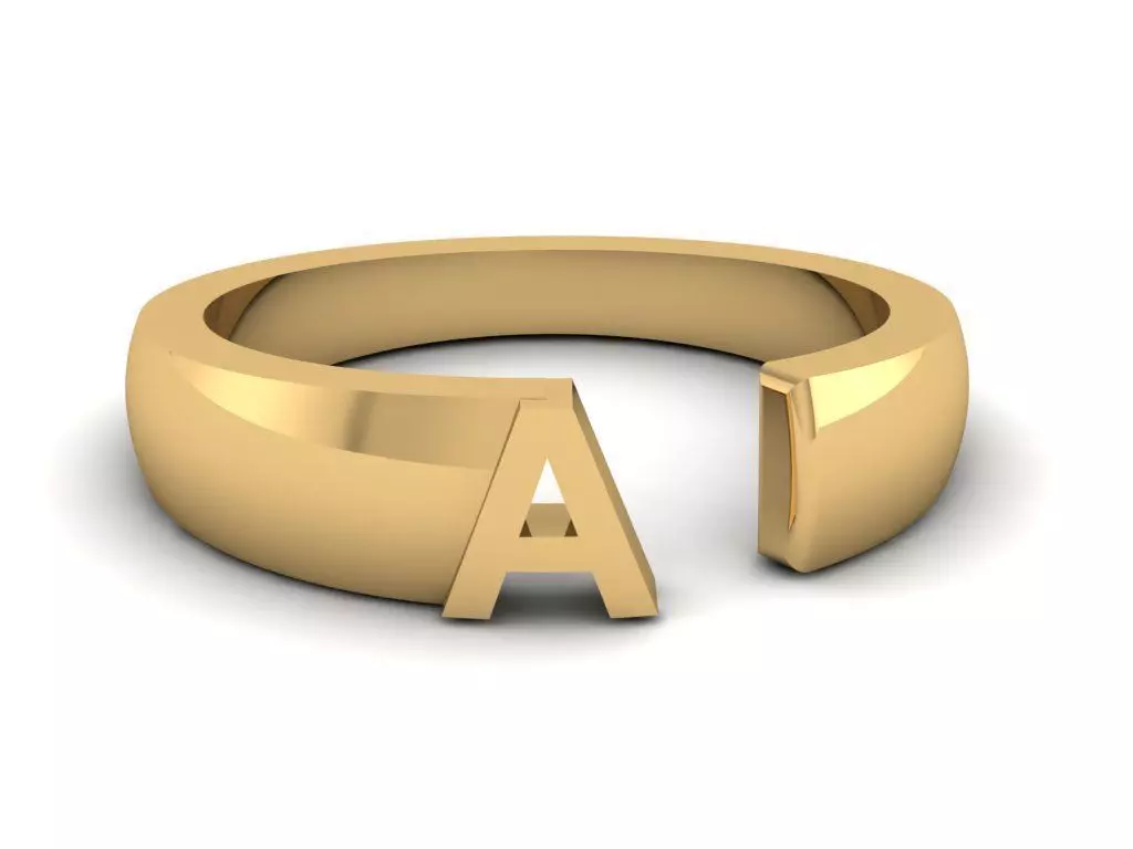 Jewelry Alphabet Ring A 3D print model_0